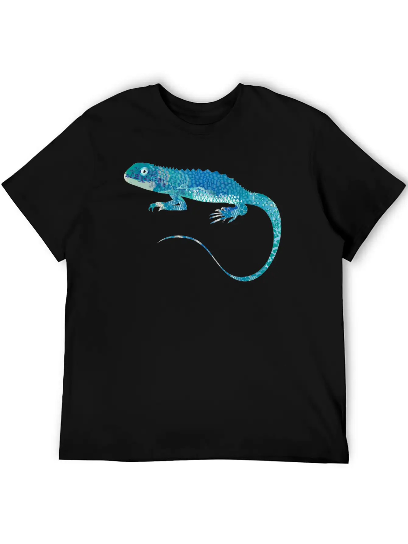 Blue Iguana Collage Of Different Patterns Unisex Short Sleeve Soft Cotton T-Shirt – Casual Everyday Wear