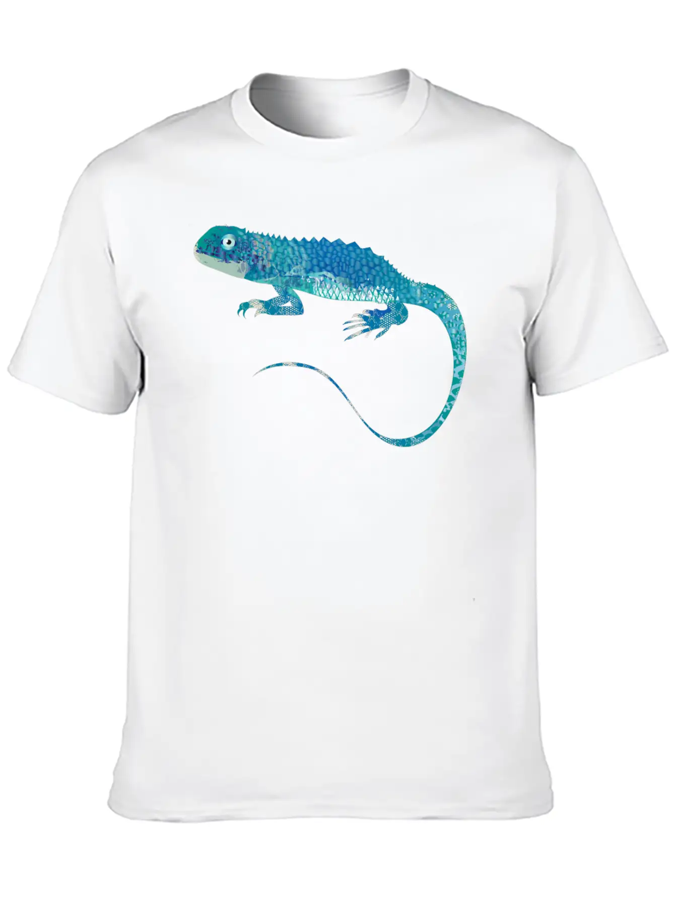 Blue Iguana Collage Of Different Patterns Unisex Short Sleeve Soft Cotton T-Shirt – Casual Everyday Wear