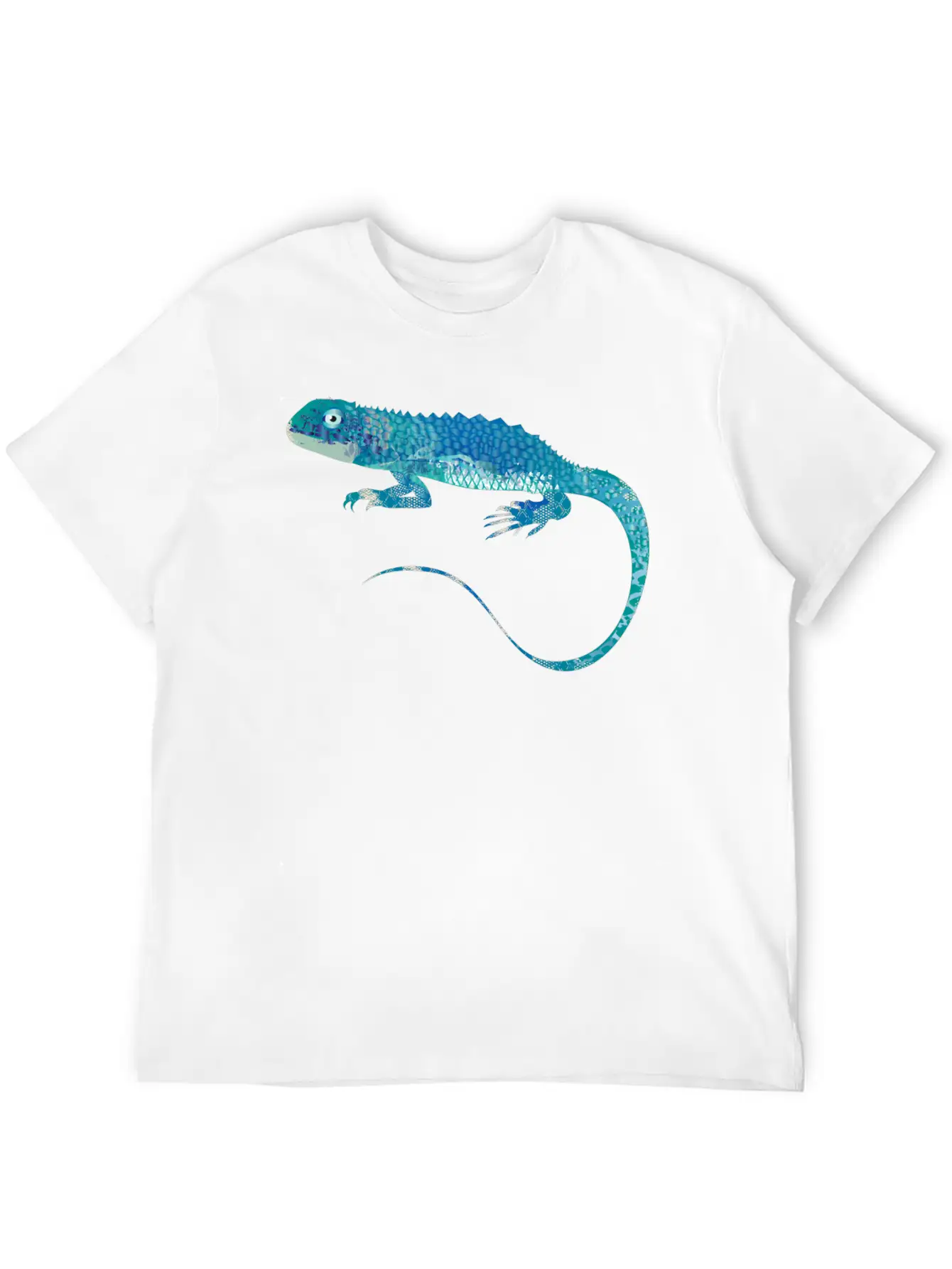 Blue Iguana Collage Of Different Patterns Unisex Short Sleeve Soft Cotton T-Shirt – Casual Everyday Wear