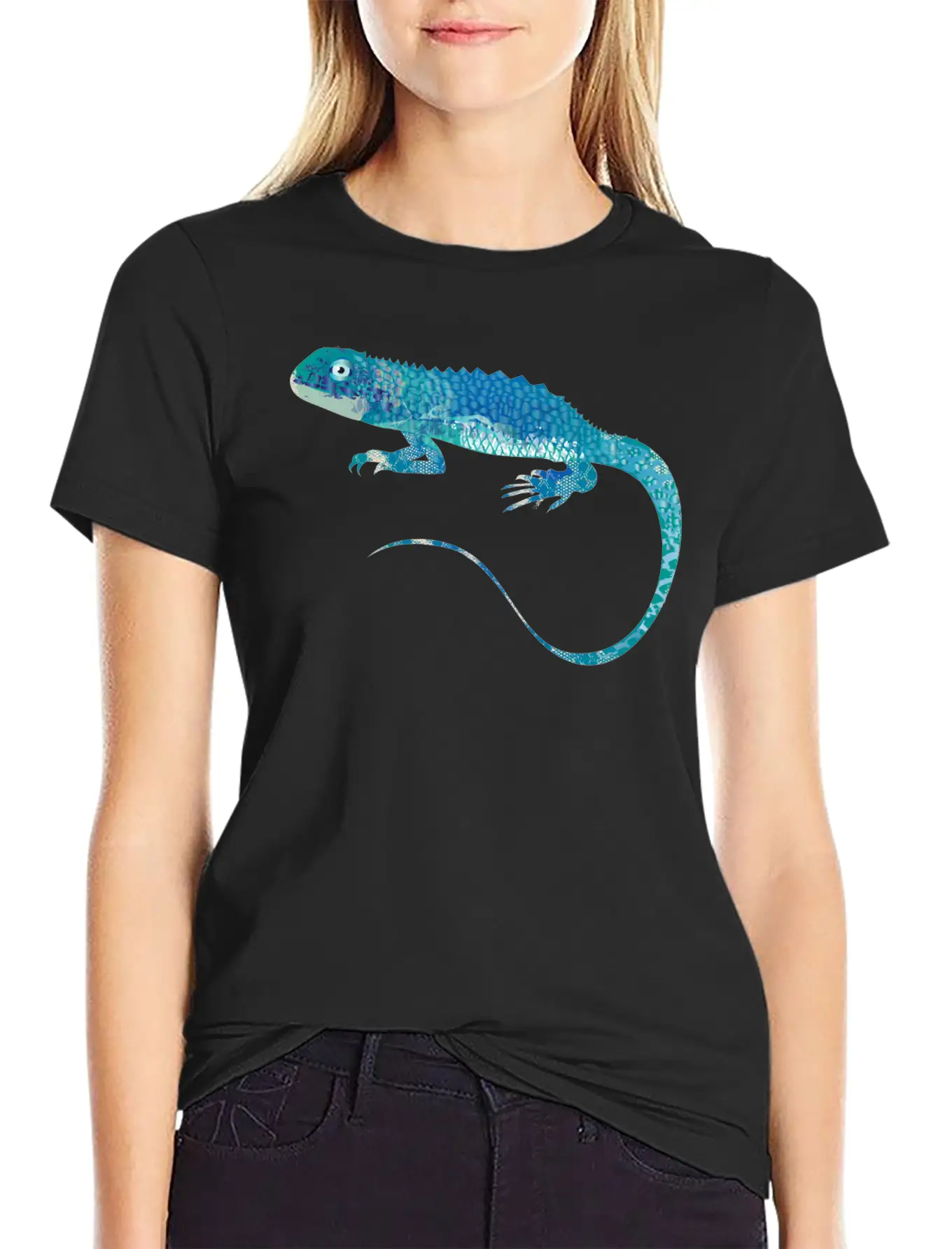 Blue Iguana Collage Of Different Patterns Unisex Short Sleeve Soft Cotton T-Shirt – Casual Everyday Wear