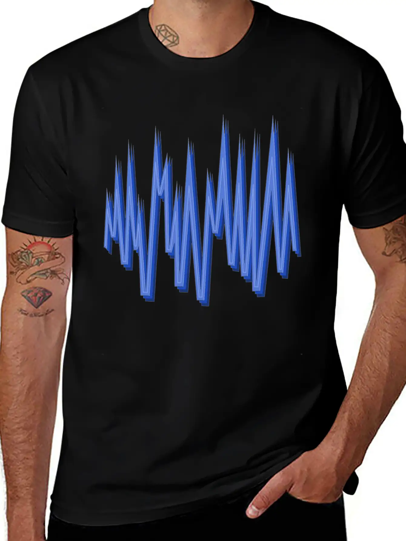 Blue M N Ms Unisex Short Sleeve Soft Cotton T-Shirt – Casual Everyday Wear