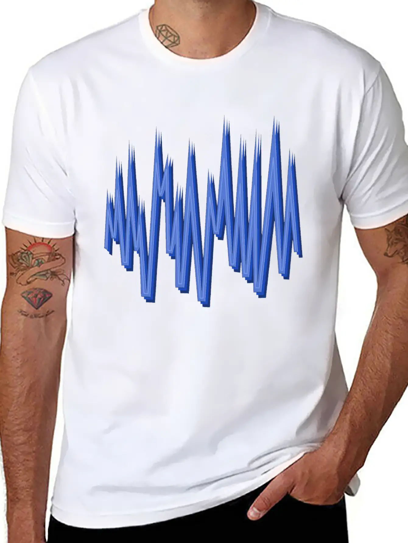 Blue M N Ms Unisex Short Sleeve Soft Cotton T-Shirt – Casual Everyday Wear