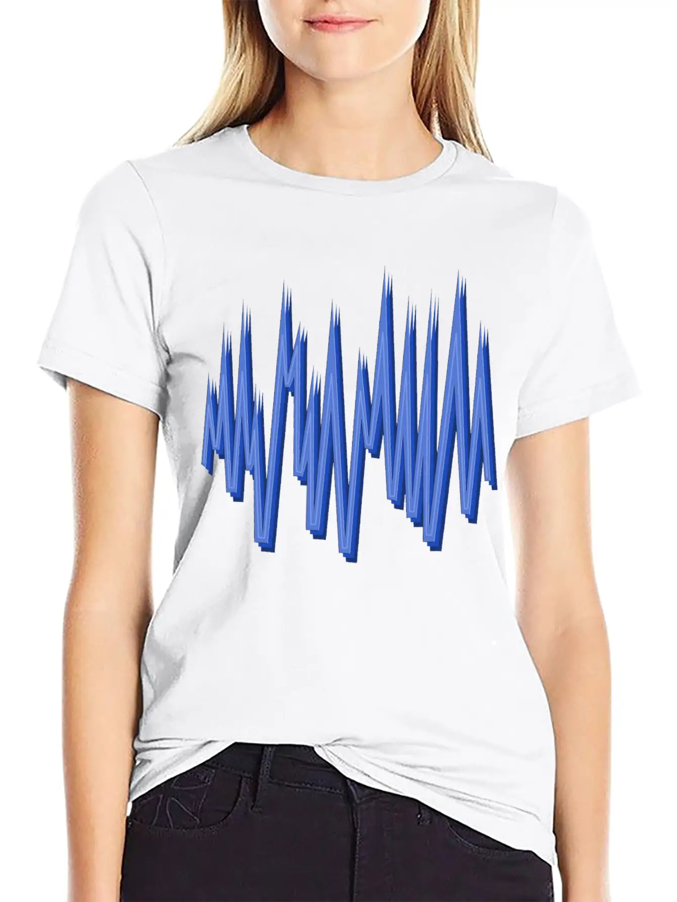 Blue M N Ms Unisex Short Sleeve Soft Cotton T-Shirt – Casual Everyday Wear