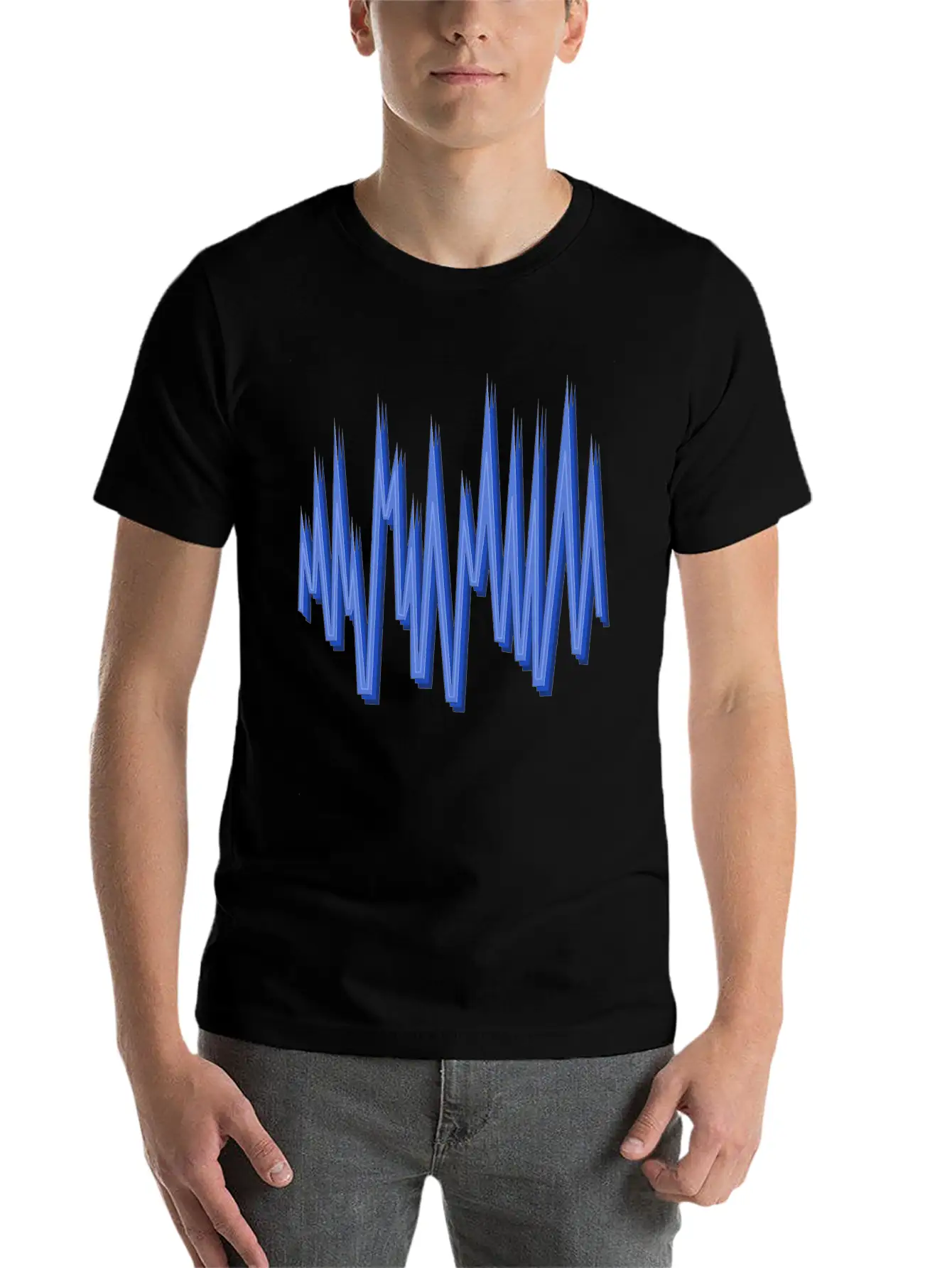 Blue M N Ms Unisex Short Sleeve Soft Cotton T-Shirt – Casual Everyday Wear