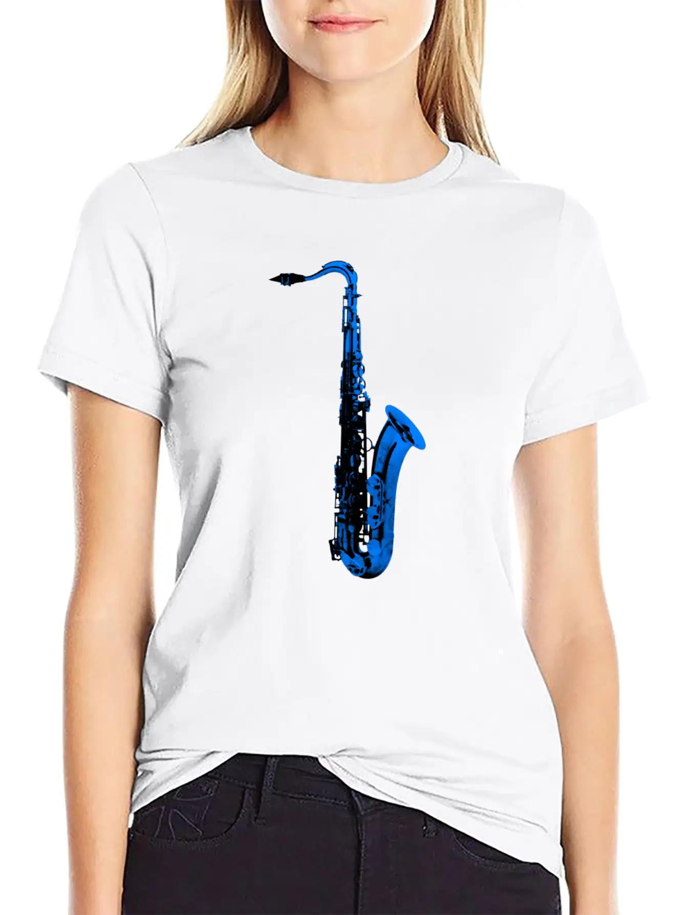 Blue Saxophone Essential Unisex Summer Tee – Soft Cotton Casual Fit