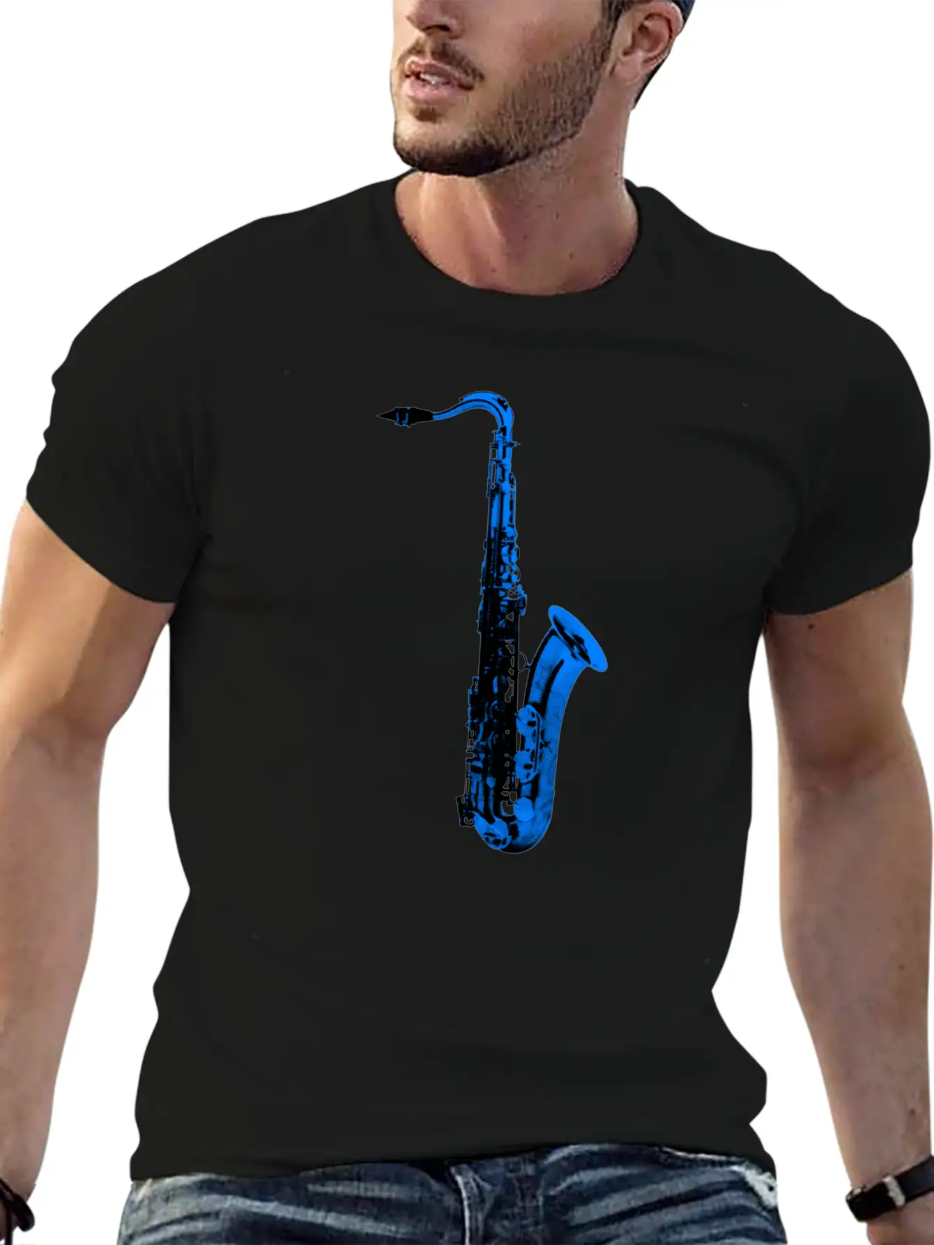 Blue Saxophone Essential Unisex Summer Tee – Soft Cotton Casual Fit