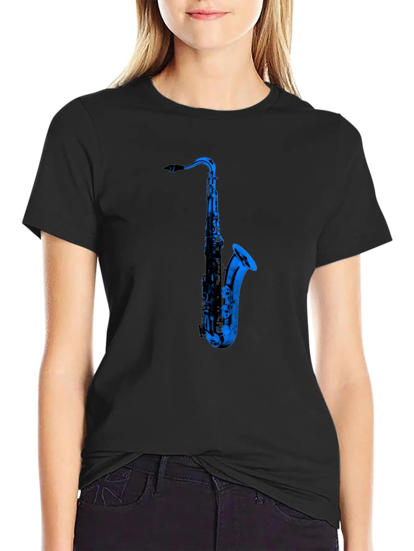 Blue Saxophone Essential Unisex Summer Tee – Soft Cotton Casual Fit