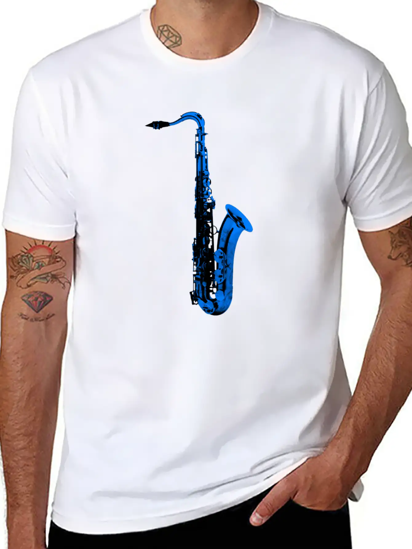 Blue Saxophone Essential Unisex Summer Tee – Soft Cotton Casual Fit
