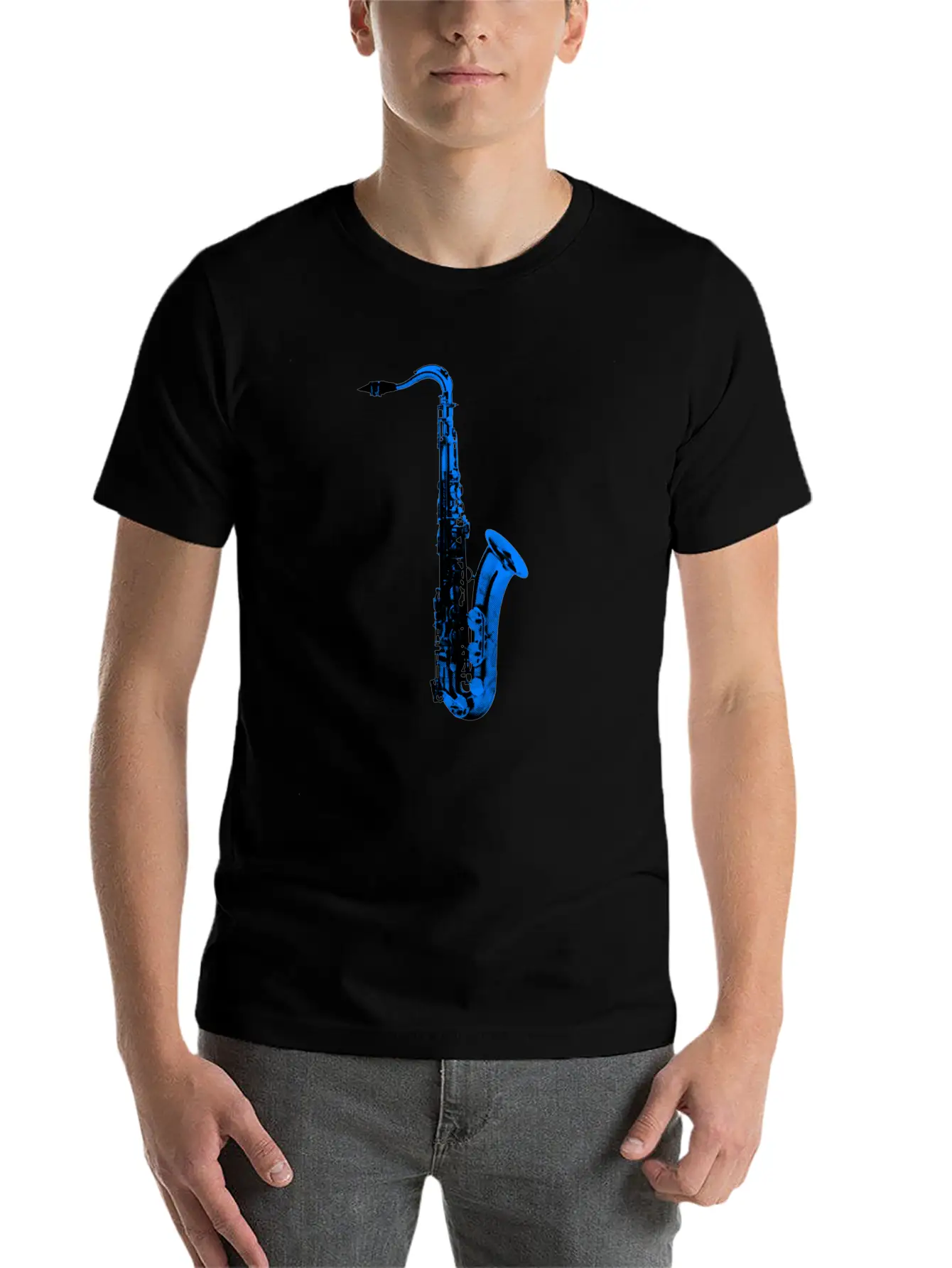 Blue Saxophone Essential Unisex Summer Tee – Soft Cotton Casual Fit
