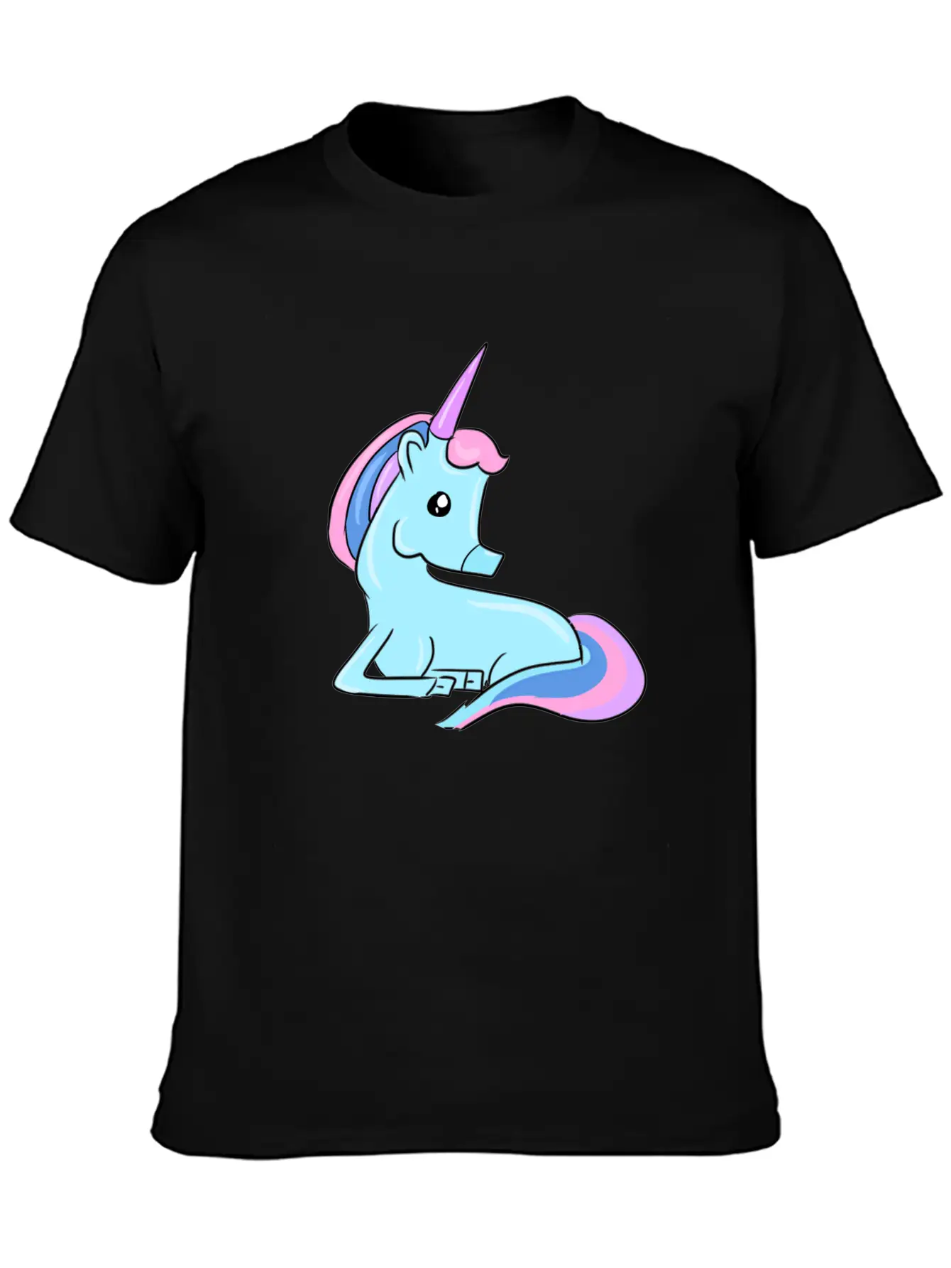Blue Unicorn Fairy Tale Horse Fantasy Imagination Basic Graphic T-Shirt – Daily Comfort In Soft Cotton