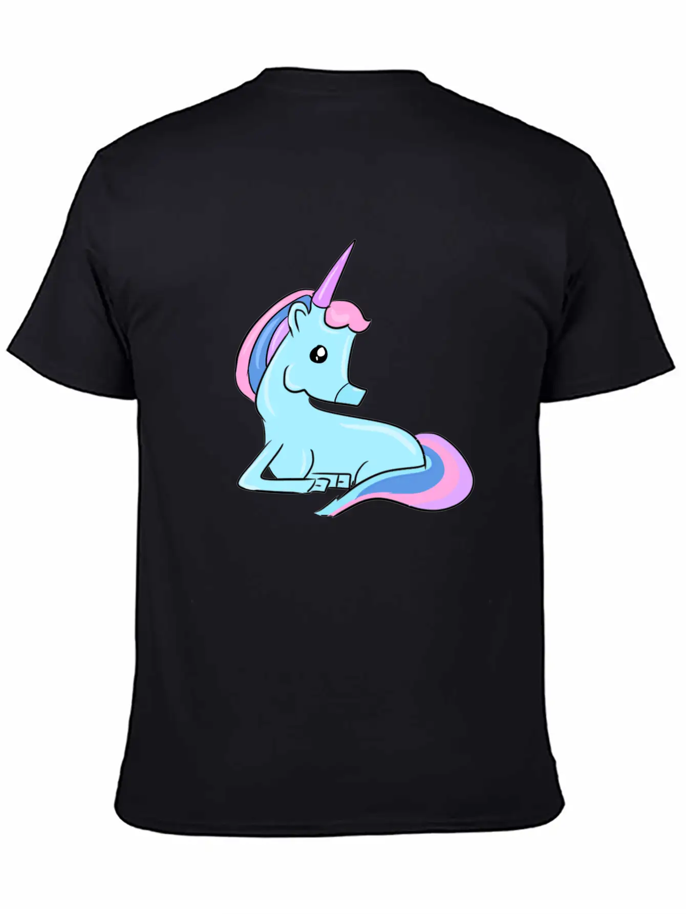 Blue Unicorn Fairy Tale Horse Fantasy Imagination Basic Graphic T-Shirt – Daily Comfort In Soft Cotton