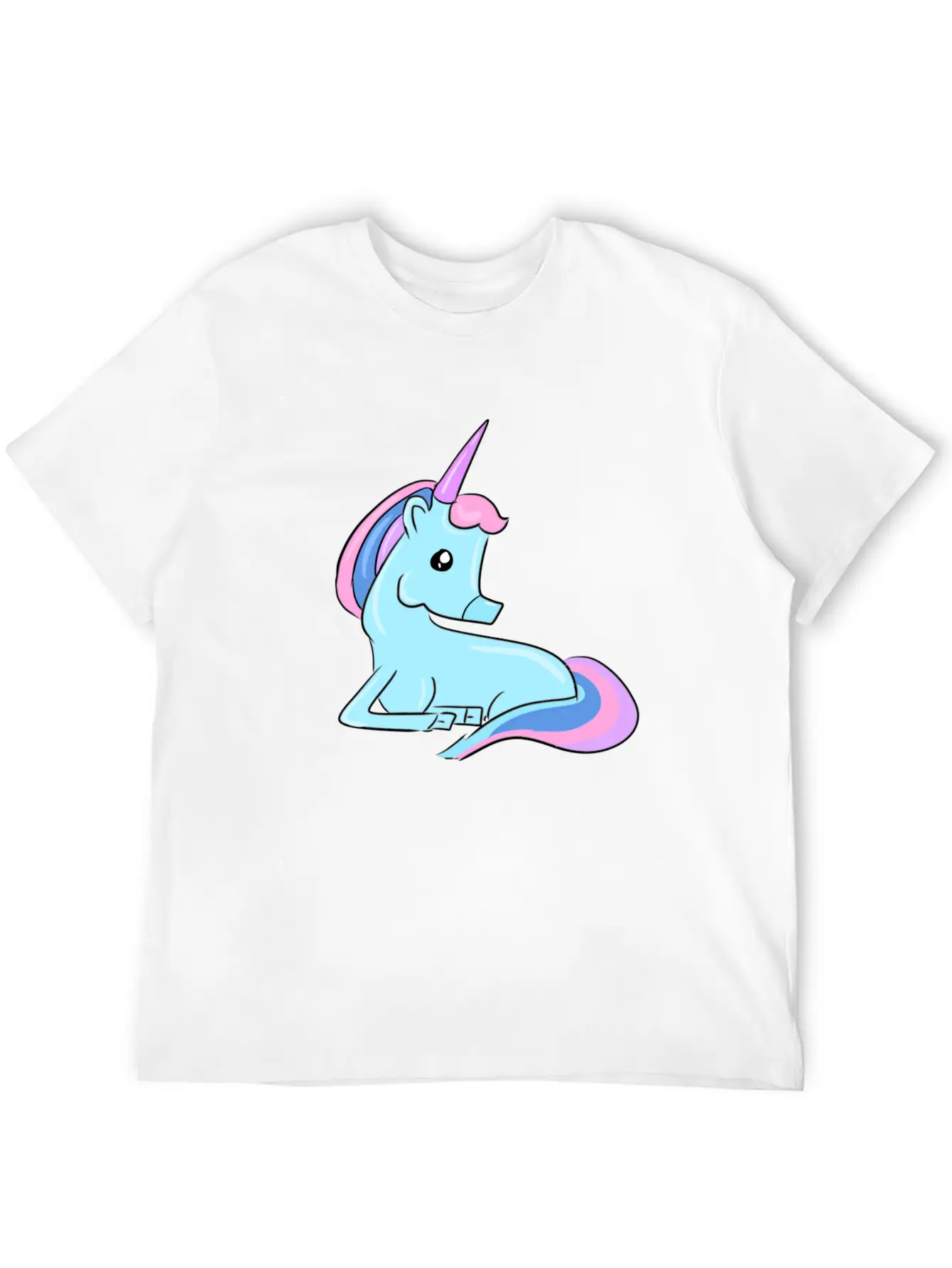 Blue Unicorn Fairy Tale Horse Fantasy Imagination Basic Graphic T-Shirt – Daily Comfort In Soft Cotton