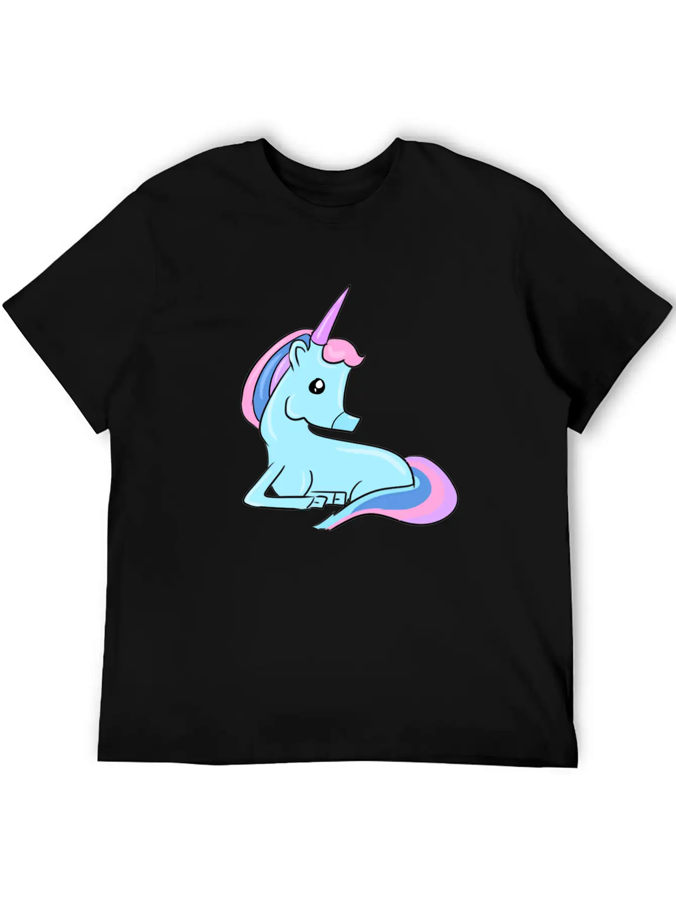 Blue Unicorn Fairy Tale Horse Fantasy Imagination Basic Graphic T-Shirt – Daily Comfort In Soft Cotton