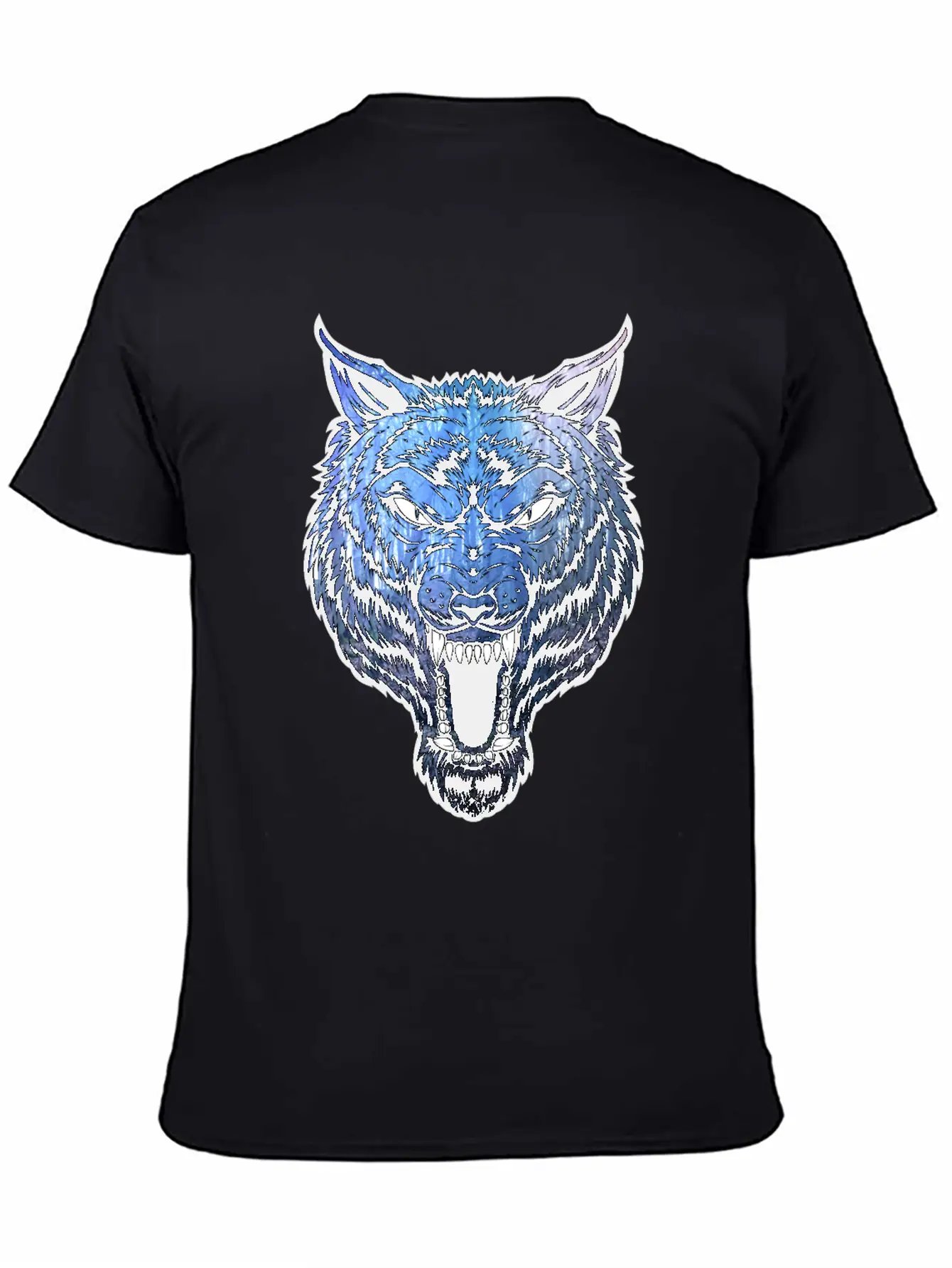 Blue Wolf With Forest Basic Graphic T-Shirt – Daily Comfort In Soft Cotton