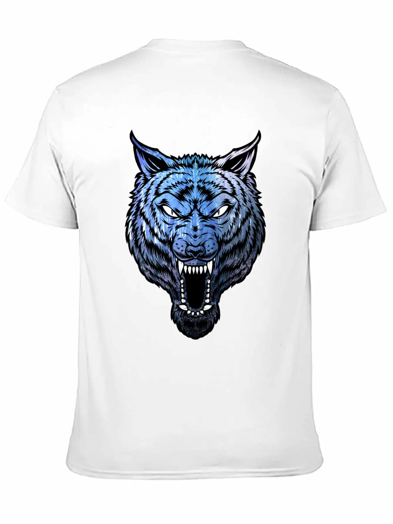 Blue Wolf With Forest Basic Graphic T-Shirt – Daily Comfort In Soft Cotton