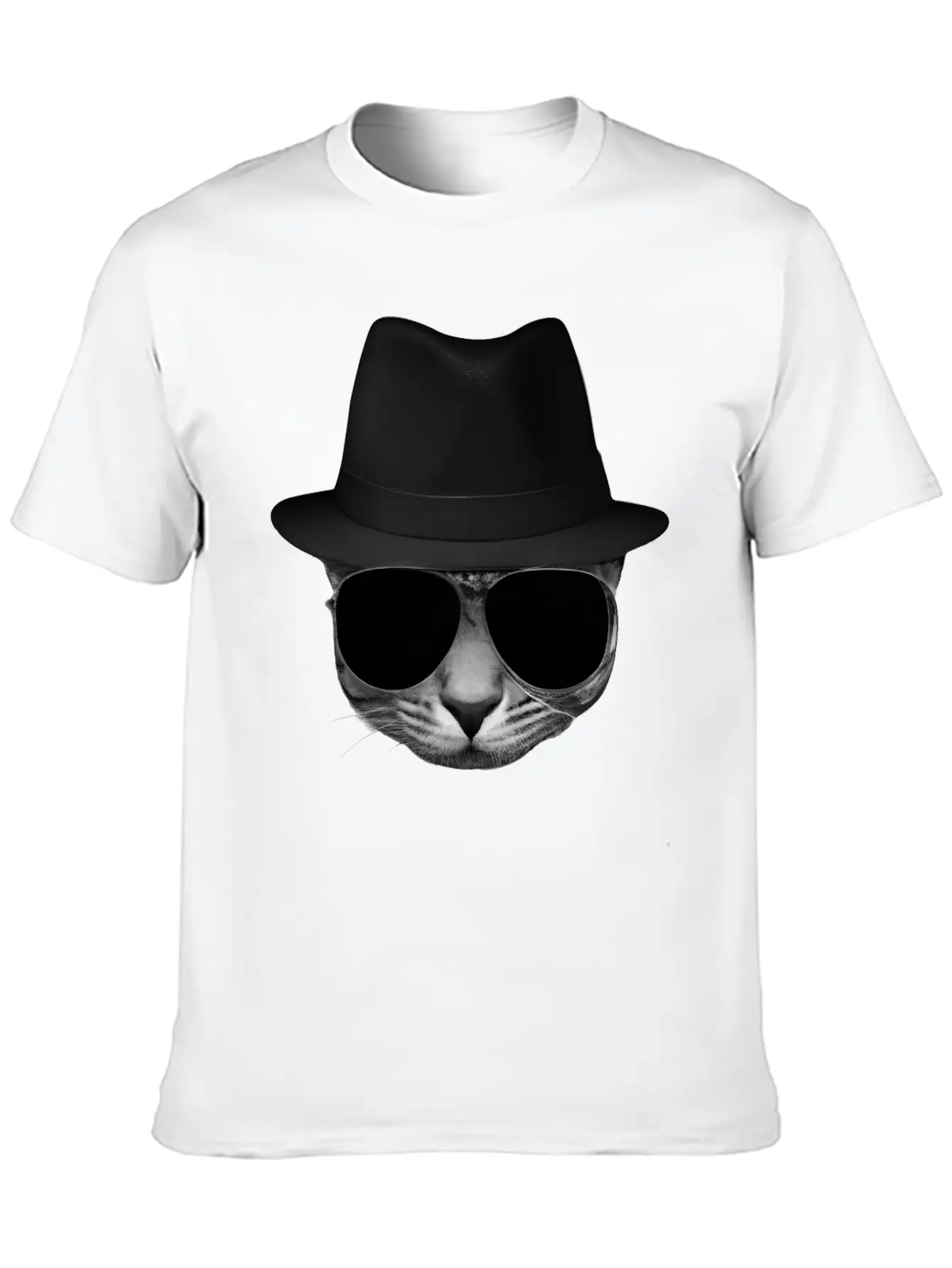 Blues Cat 1 Grayscale Basic Graphic T-Shirt – Daily Comfort In Soft Cotton