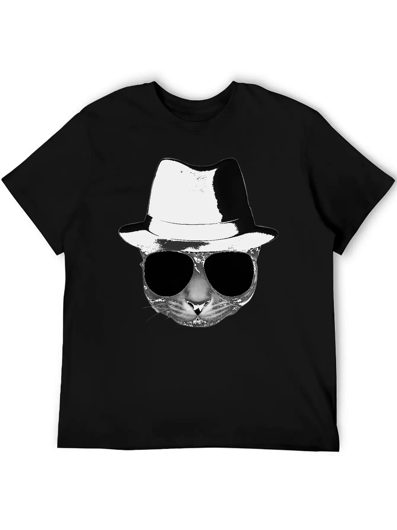 Blues Cat 1 Grayscale Basic Graphic T-Shirt – Daily Comfort In Soft Cotton