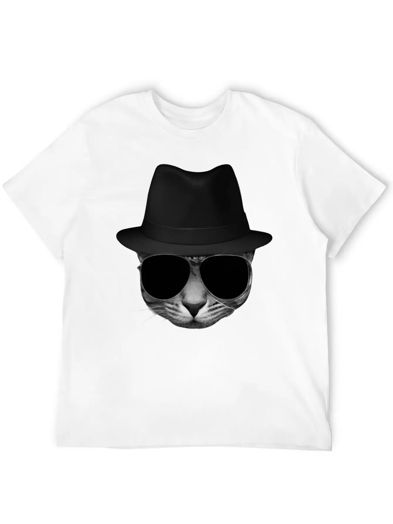 Blues Cat 1 Grayscale Basic Graphic T-Shirt – Daily Comfort In Soft Cotton