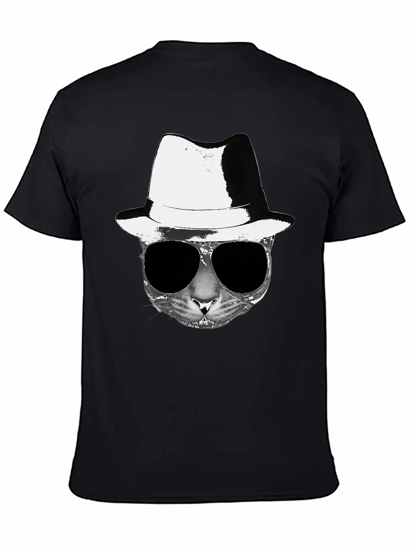 Blues Cat 1 Grayscale Basic Graphic T-Shirt – Daily Comfort In Soft Cotton