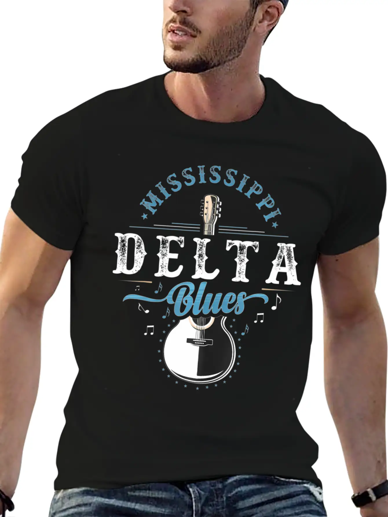 Blues Guitarist Or Rock Music Or Mississippi Stylish Everyday T-Shirt – Unisex Basic Cotton Tee