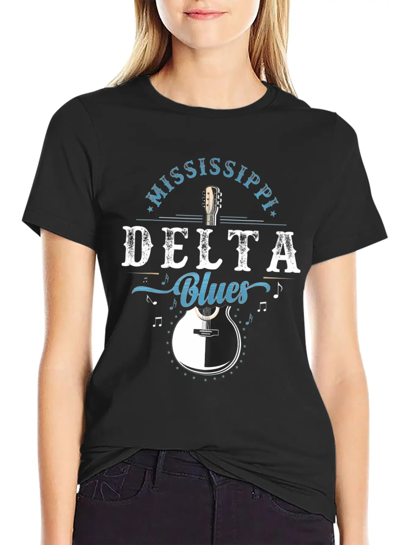 Blues Guitarist Or Rock Music Or Mississippi Stylish Everyday T-Shirt – Unisex Basic Cotton Tee