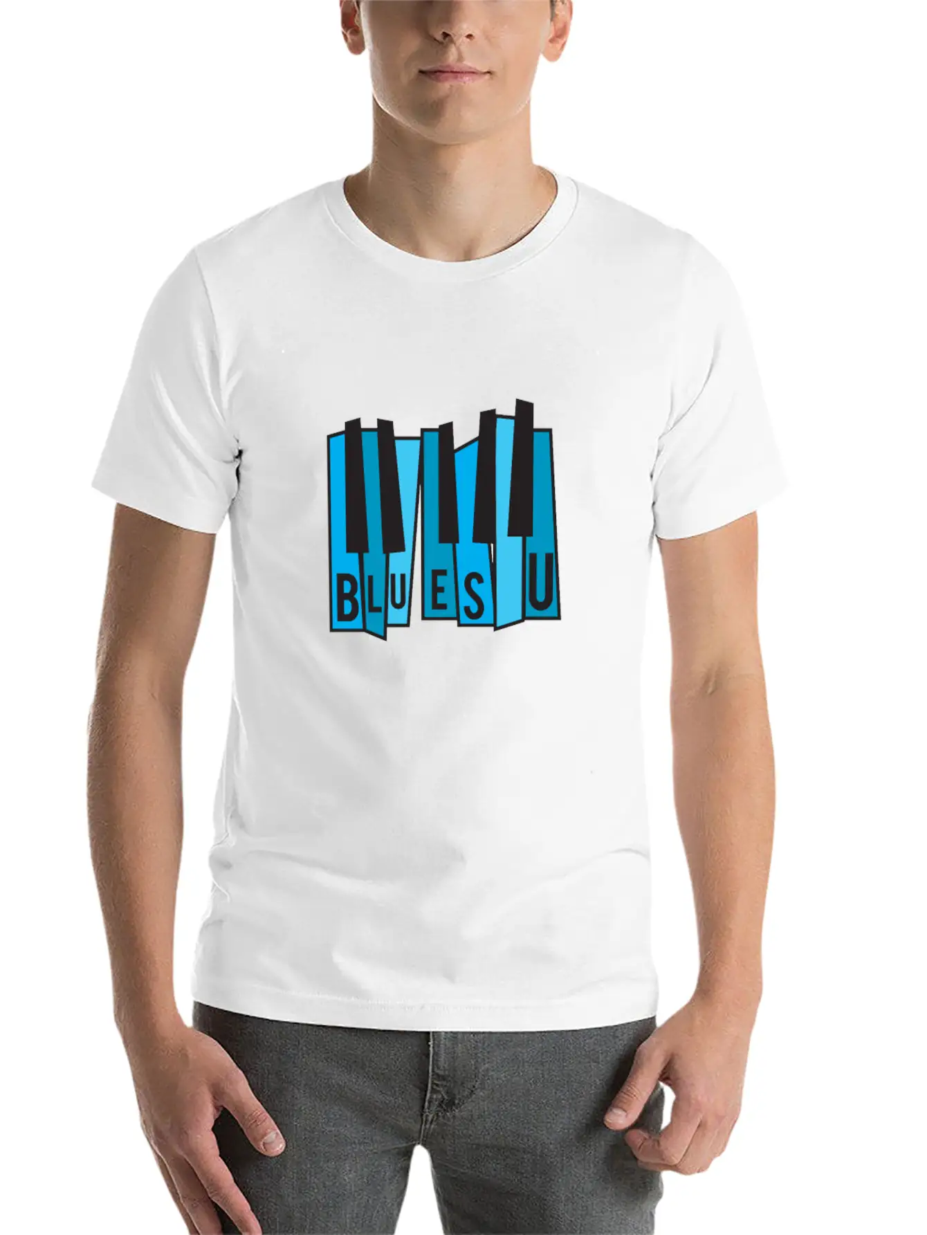 Blues U Unisex Short Sleeve Soft Cotton T-Shirt – Casual Everyday Wear