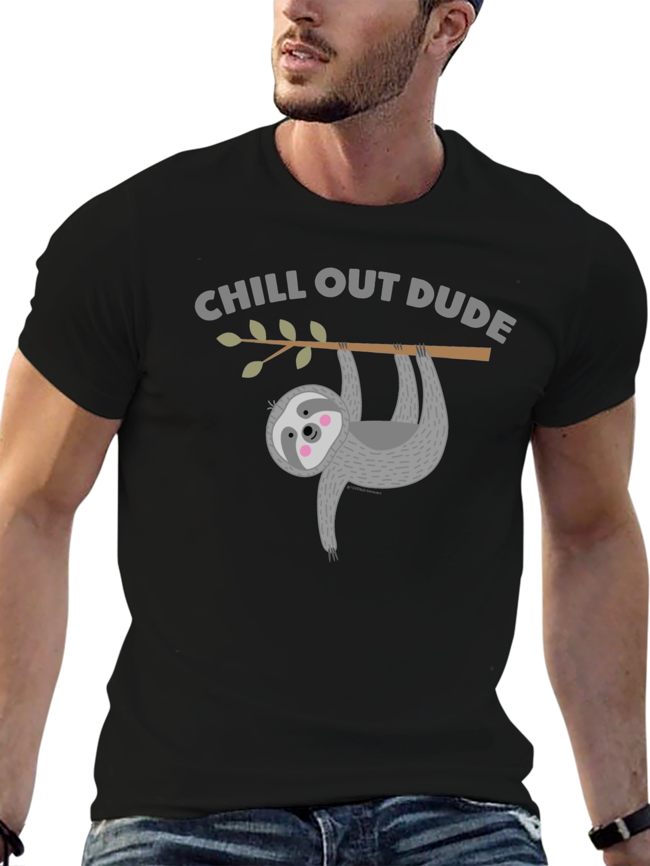 Chill Out Sloth Graphic Tee - Relaxed Fit