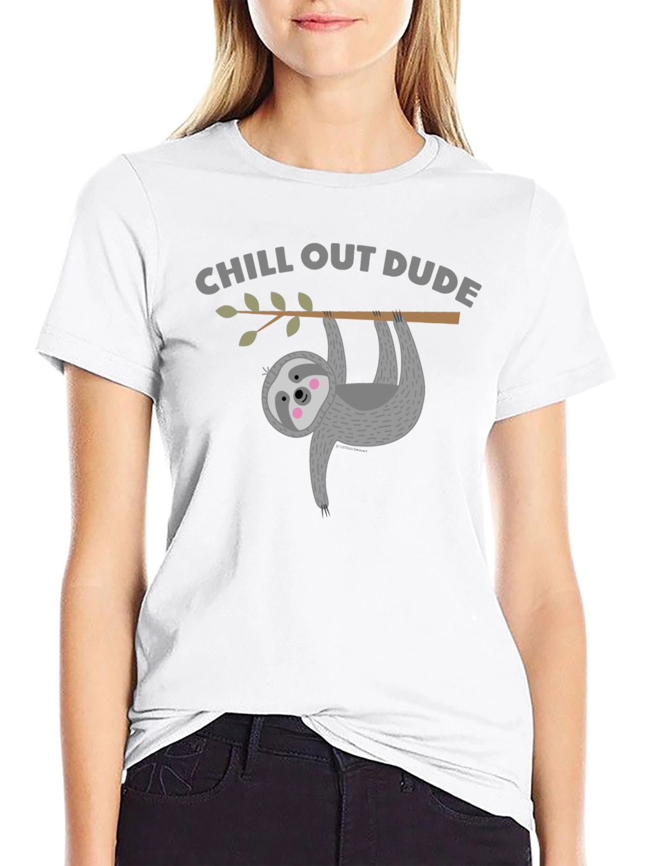 Chill Out Sloth Graphic Tee - Relaxed Fit