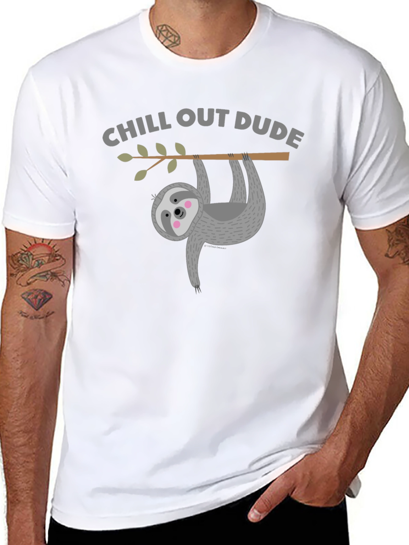 Chill Out Sloth Graphic Tee - Relaxed Fit