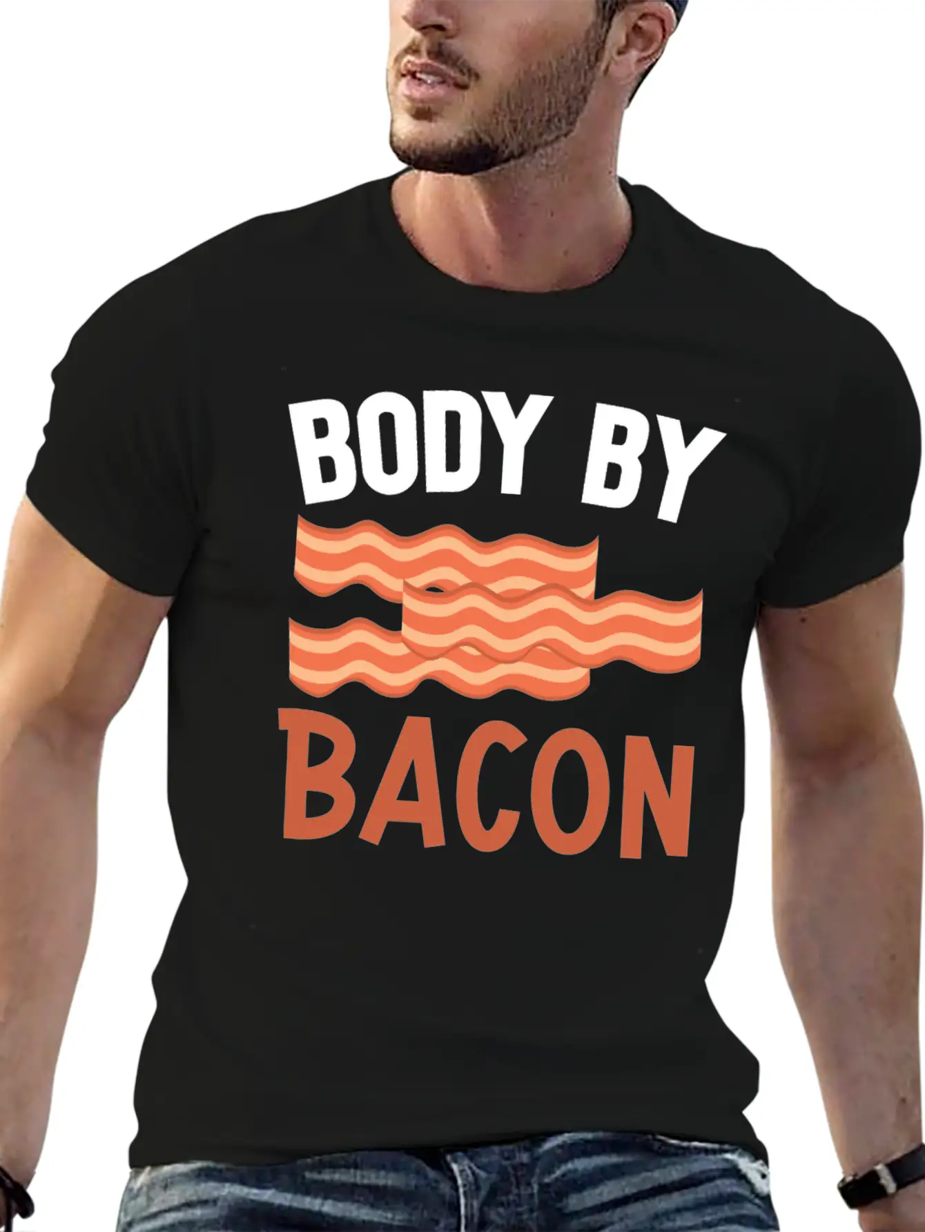 Body By Bacon Keto Diet Diet Unisex Short Sleeve Soft Cotton T-Shirt – Casual Everyday Wear