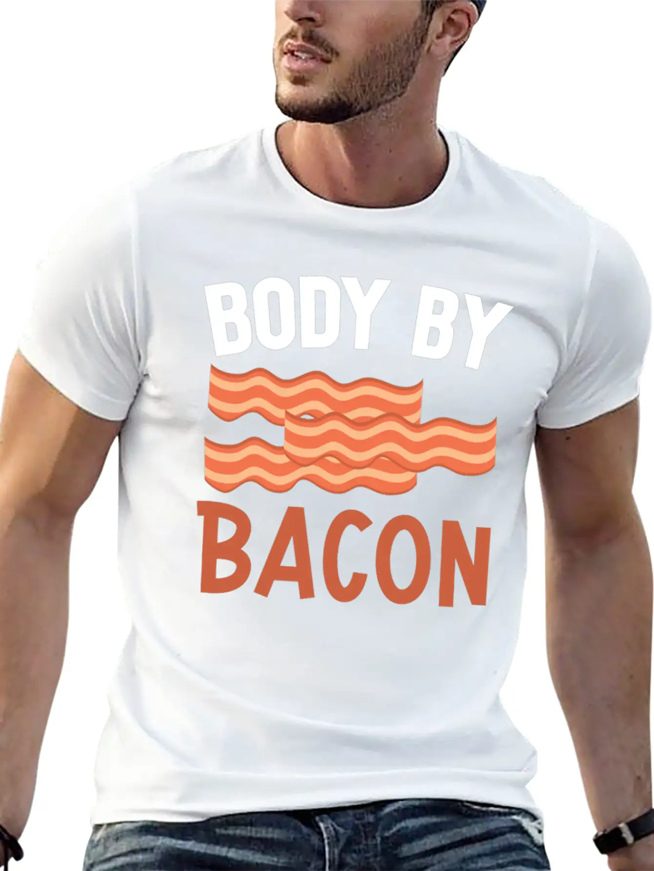 Body By Bacon Keto Diet Diet Unisex Short Sleeve Soft Cotton T-Shirt – Casual Everyday Wear
