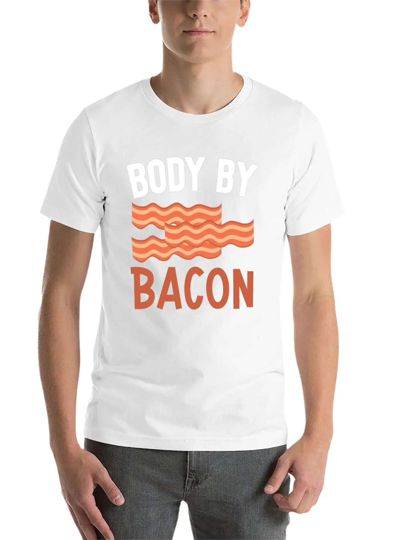 Body By Bacon Keto Diet Diet Unisex Short Sleeve Soft Cotton T-Shirt – Casual Everyday Wear