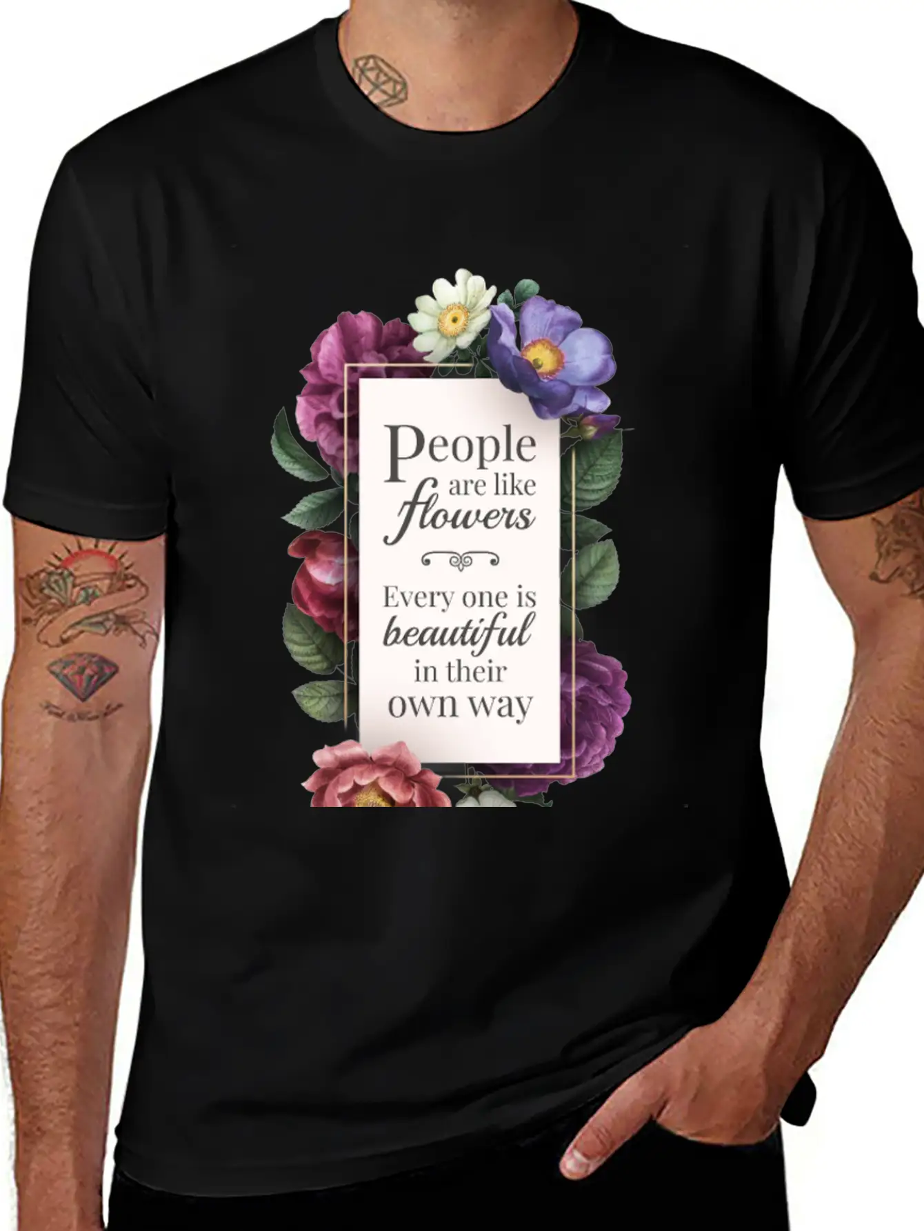 Body Shaming | People Are Like Flowers Everyone Is Unisex Casual T-Shirt – Clean Design For Daily Comfort