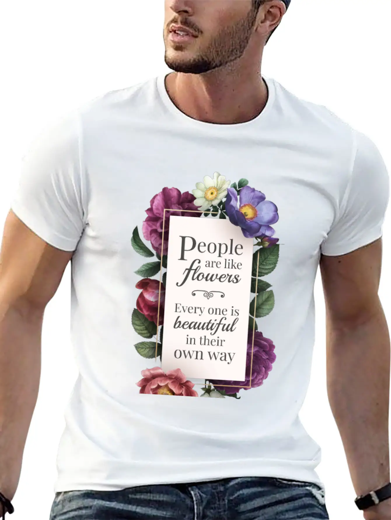 Body Shaming | People Are Like Flowers Everyone Is Unisex Casual T-Shirt – Clean Design For Daily Comfort