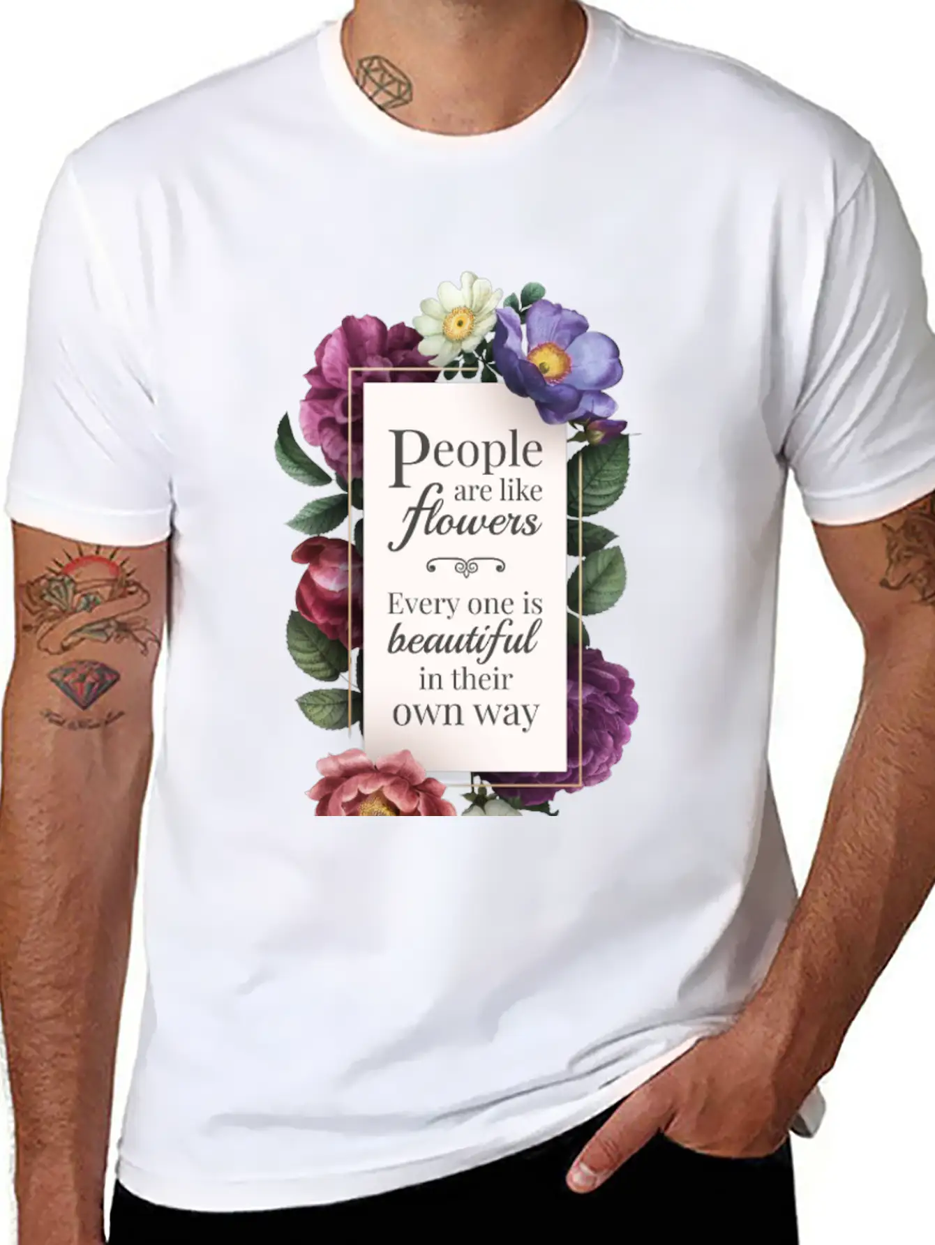 Body Shaming | People Are Like Flowers Everyone Is Unisex Casual T-Shirt – Clean Design For Daily Comfort