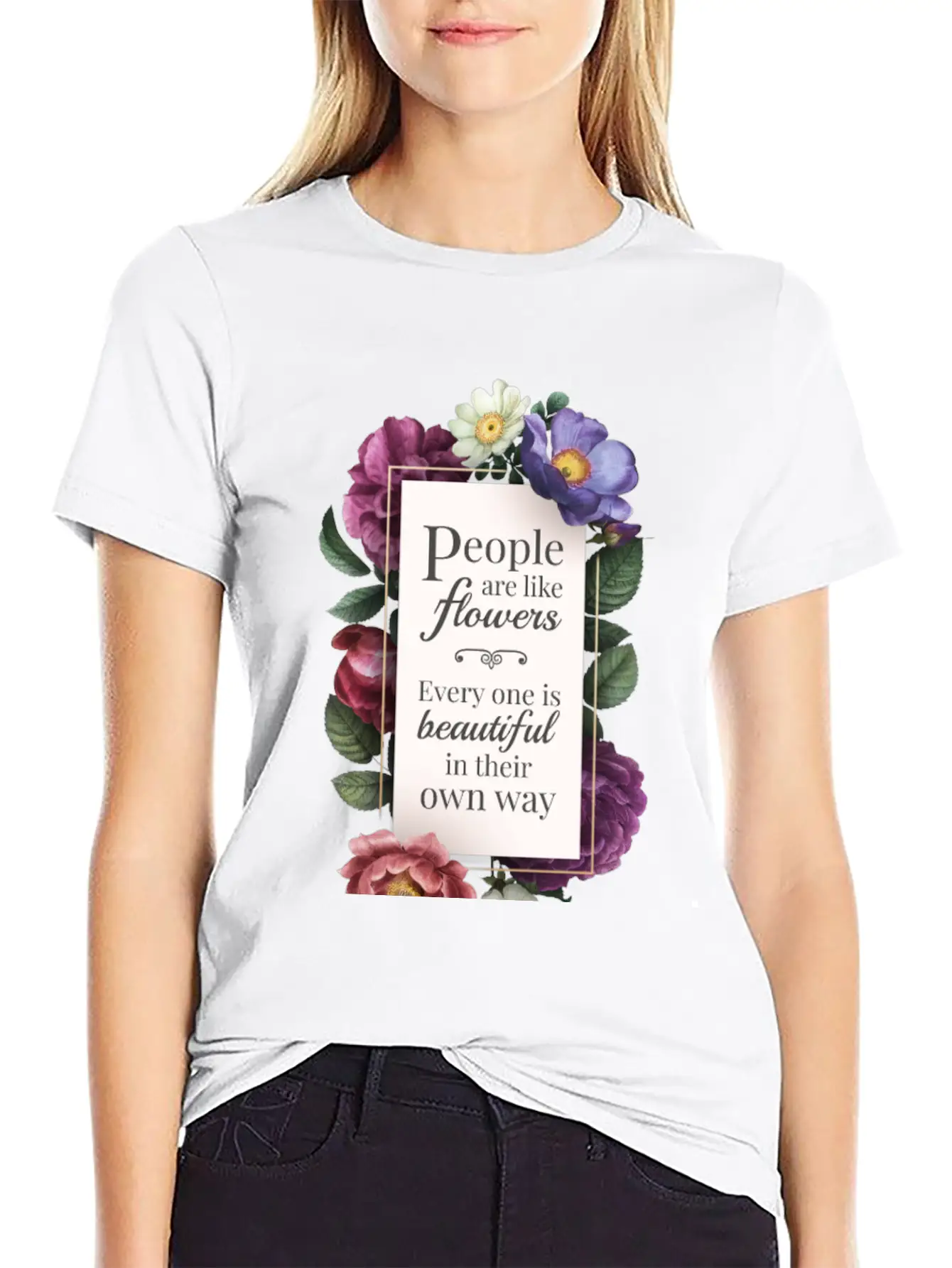 Body Shaming | People Are Like Flowers Everyone Is Unisex Casual T-Shirt – Clean Design For Daily Comfort