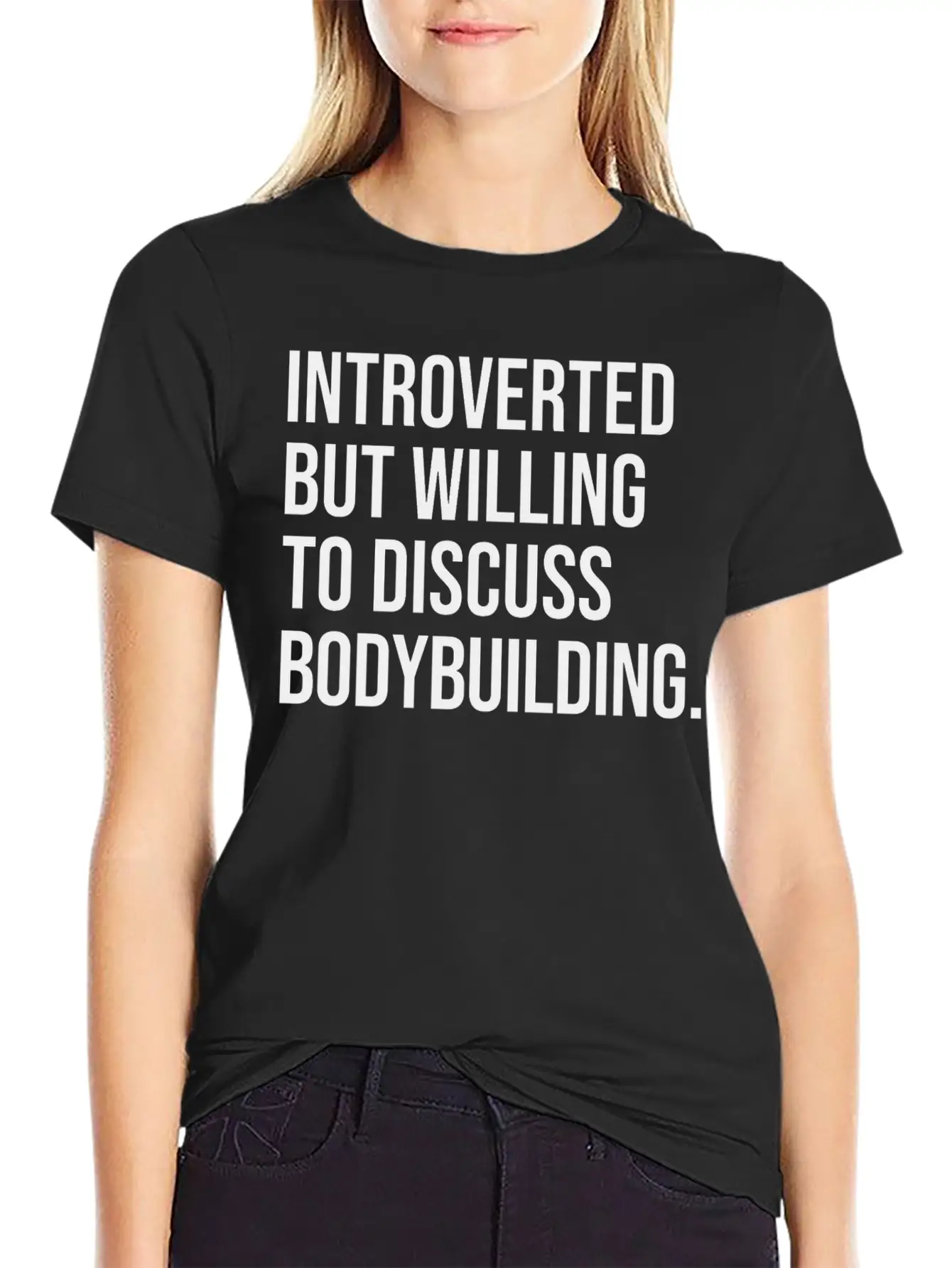 Bodybuilding Funny Introverted Bodybuilder Saying Timeless Short Sleeve Tee – Comfy And Minimalist Design