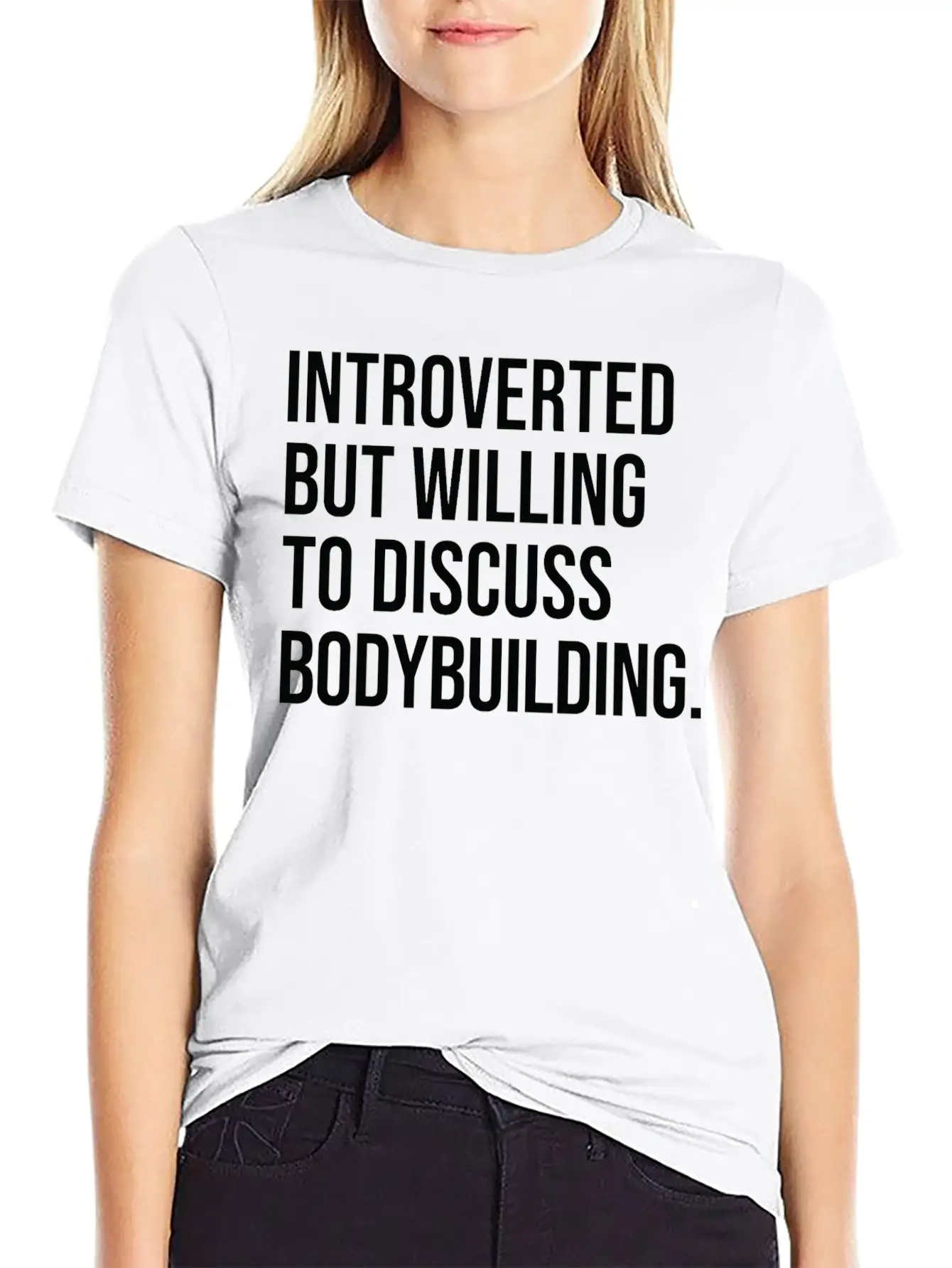 Bodybuilding Funny Introverted Bodybuilder Saying Timeless Short Sleeve Tee – Comfy And Minimalist Design