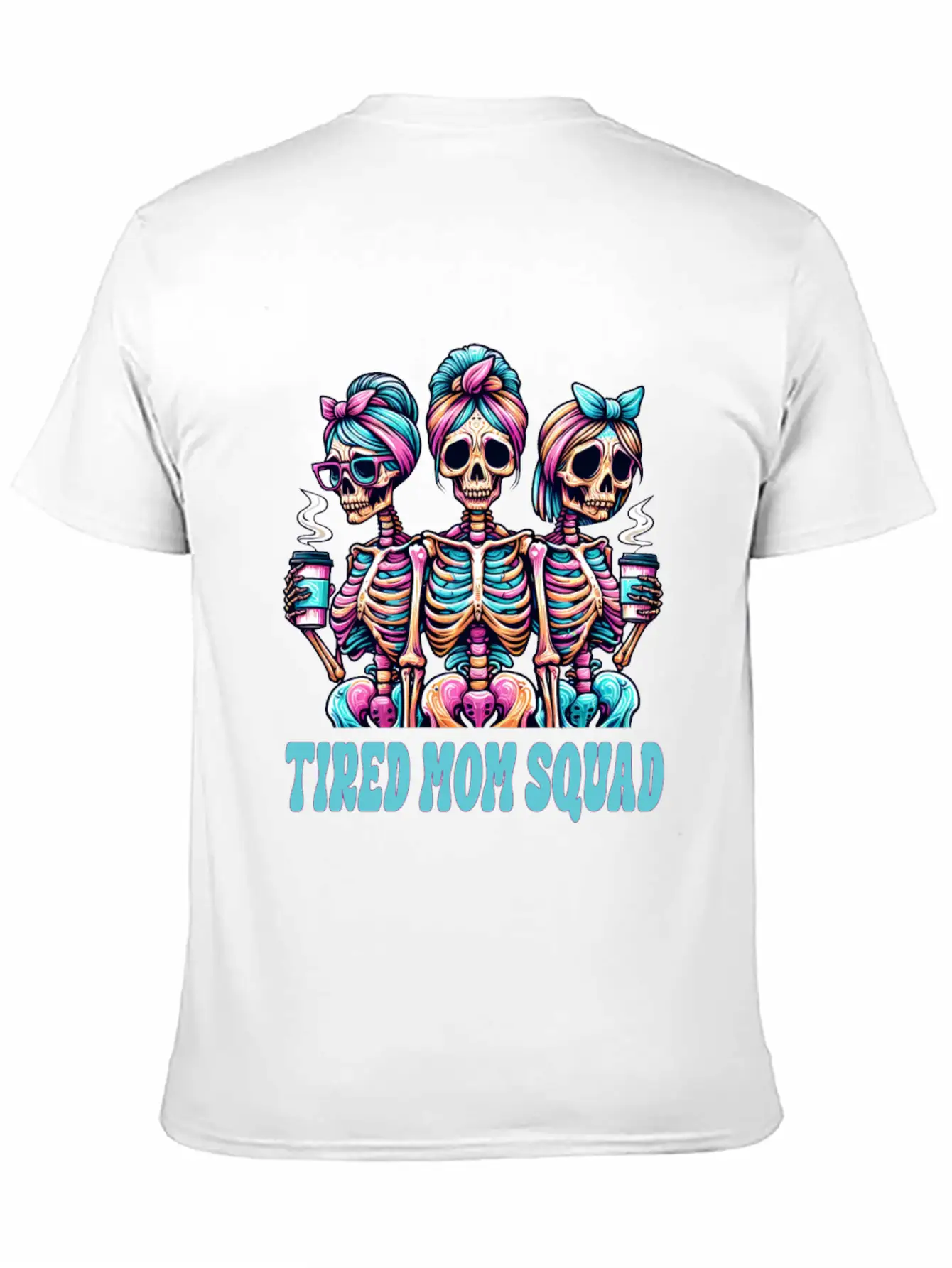 Boojee Tired Mom Squad Skeletons Comfortable Minimalist Graphic Tee – Summer Style Essential