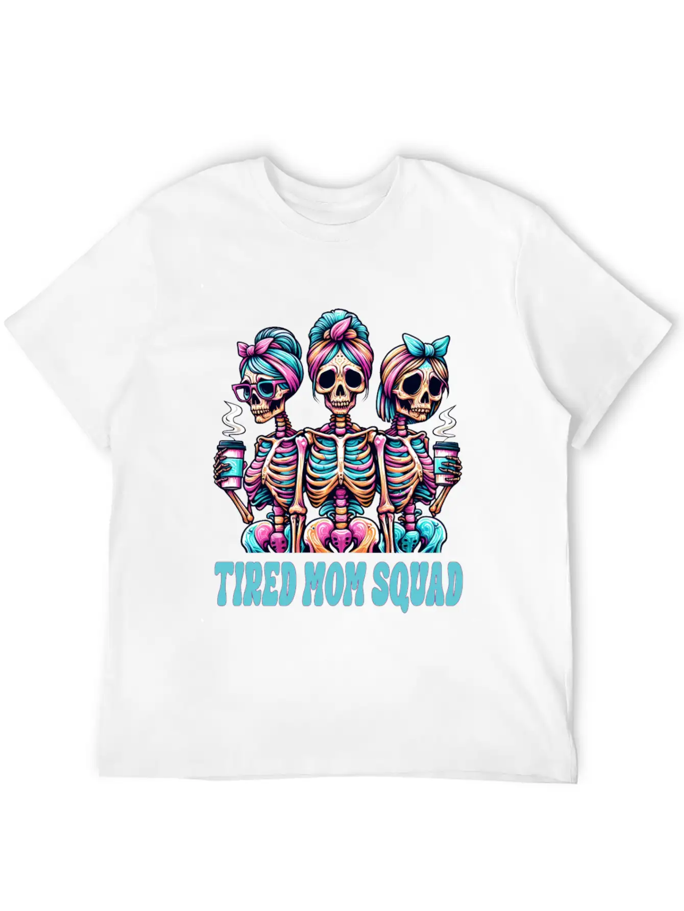 Boojee Tired Mom Squad Skeletons Comfortable Minimalist Graphic Tee – Summer Style Essential