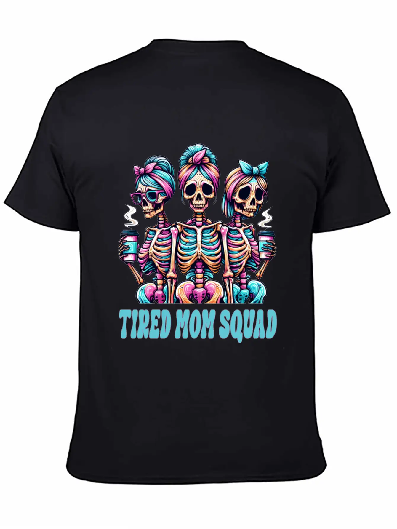 Boojee Tired Mom Squad Skeletons Comfortable Minimalist Graphic Tee – Summer Style Essential