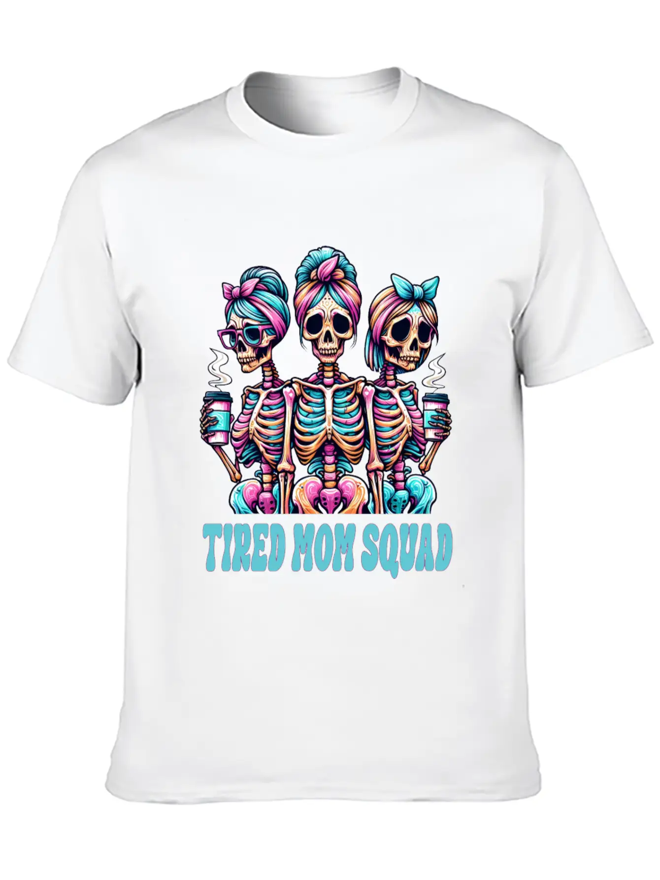 Boojee Tired Mom Squad Skeletons Comfortable Minimalist Graphic Tee – Summer Style Essential