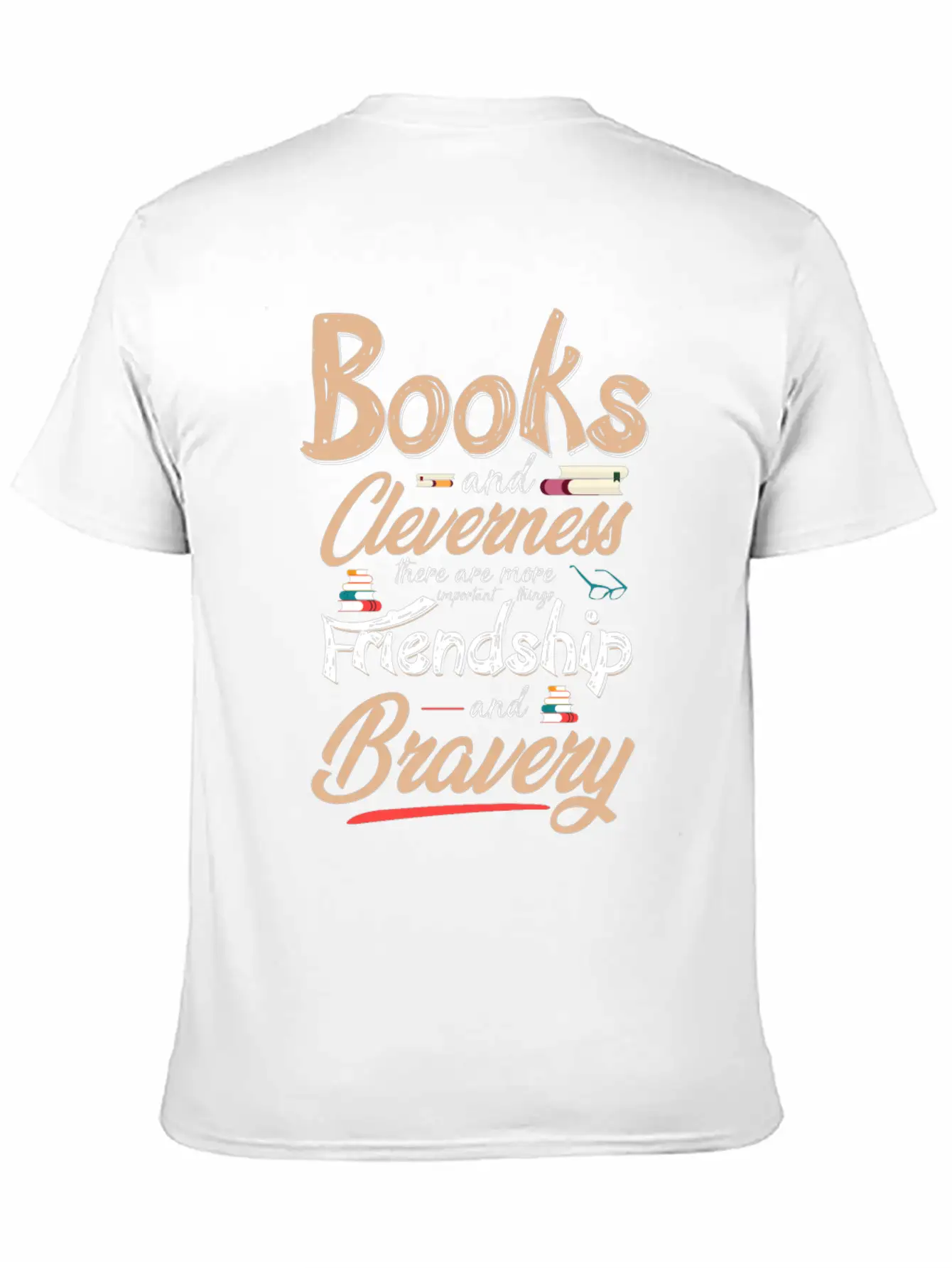 Books & Cleverness Vs. Friendship & Bravery Comfortable Minimalist Graphic Tee – Summer Style Essential