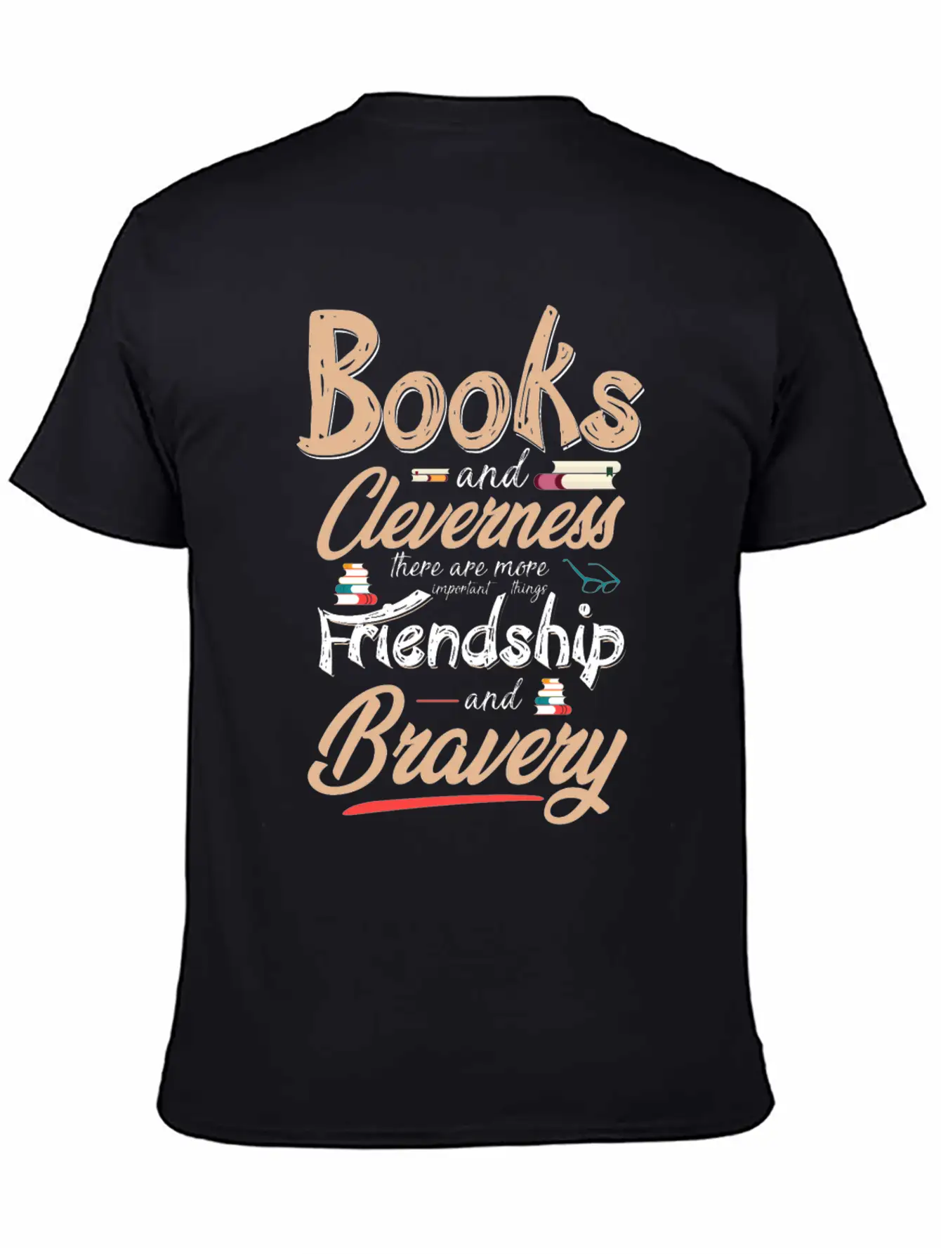Books & Cleverness Vs. Friendship & Bravery Comfortable Minimalist Graphic Tee – Summer Style Essential