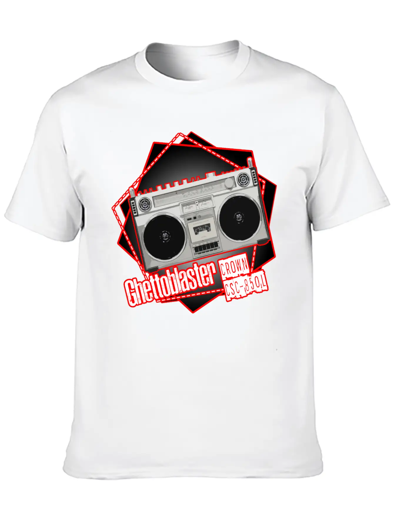 Boombox Crown CSC 850L Pentagon Ghettoblaster Stylish Everyday T-Shirt – Unisex Basic Cotton Tee