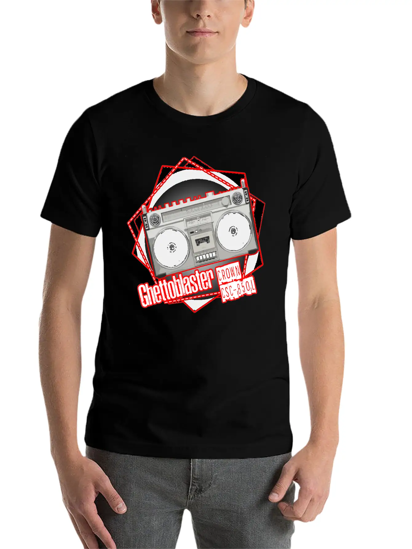 Boombox Crown CSC 850L Pentagon Ghettoblaster Stylish Everyday T-Shirt – Unisex Basic Cotton Tee