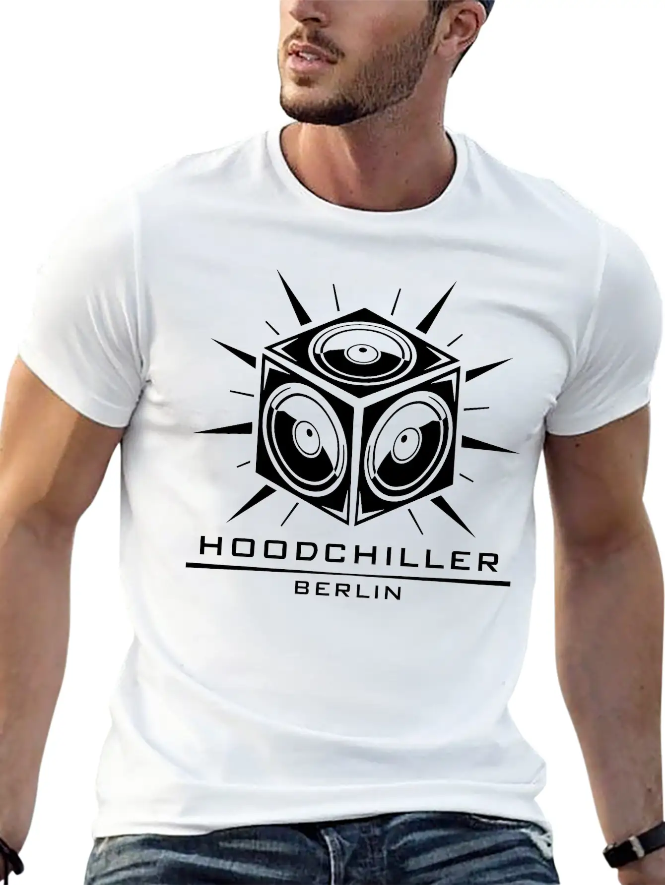 Boombox Hood Chiller Berlin Unisex Short Sleeve Soft Cotton T-Shirt – Casual Everyday Wear