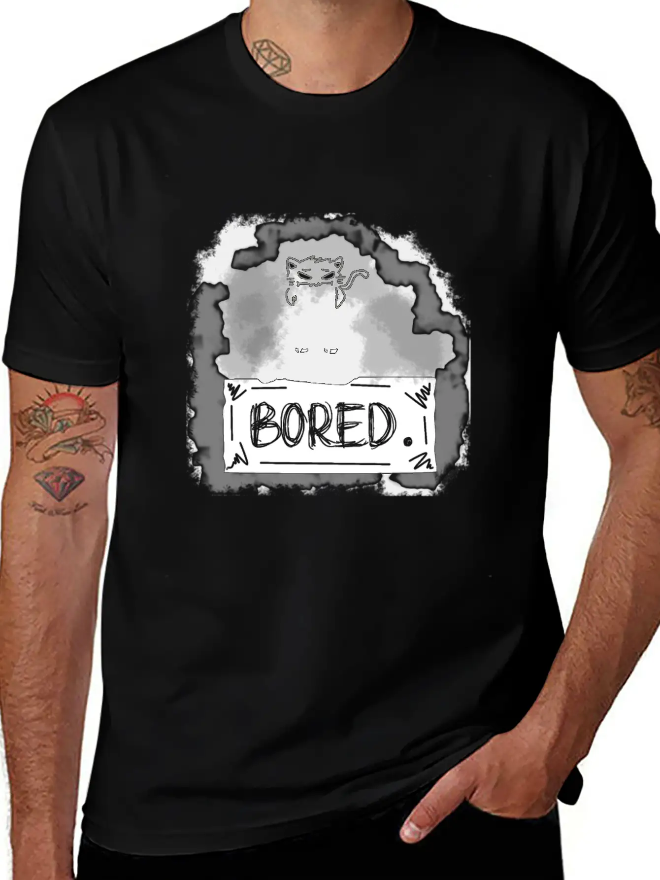 Bored Shadow Stylish Everyday T-Shirt – Unisex Basic Cotton Tee