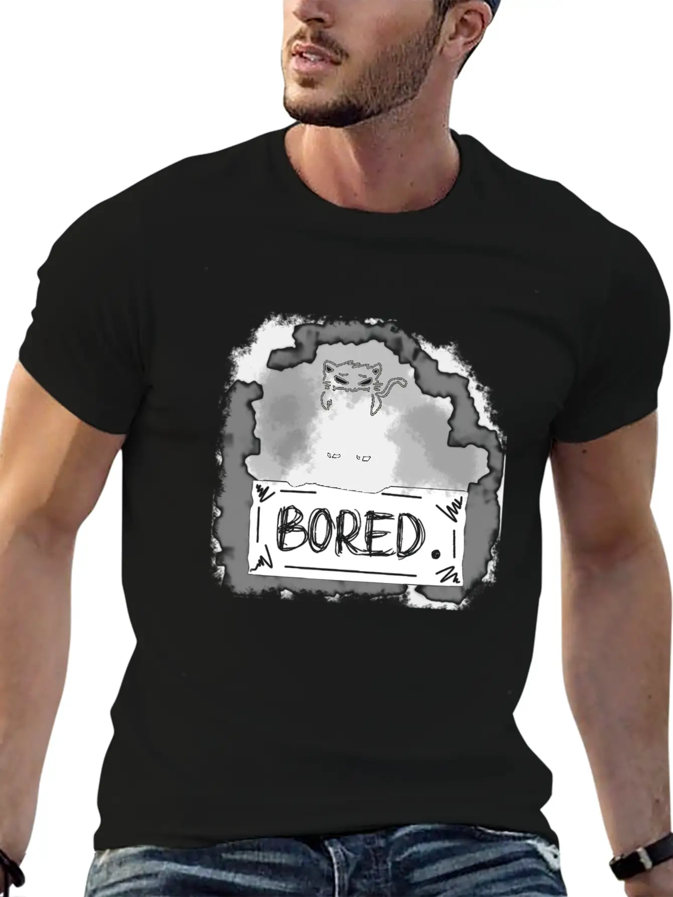 Bored Shadow Stylish Everyday T-Shirt – Unisex Basic Cotton Tee