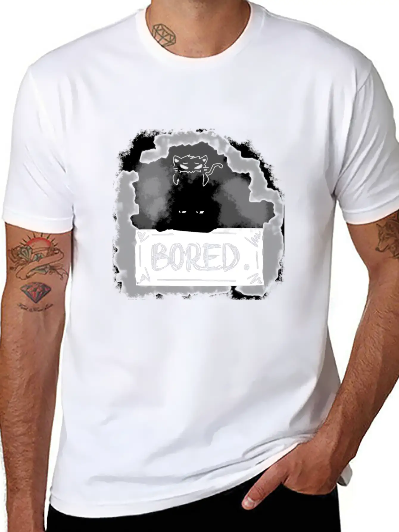 Bored Shadow Stylish Everyday T-Shirt – Unisex Basic Cotton Tee